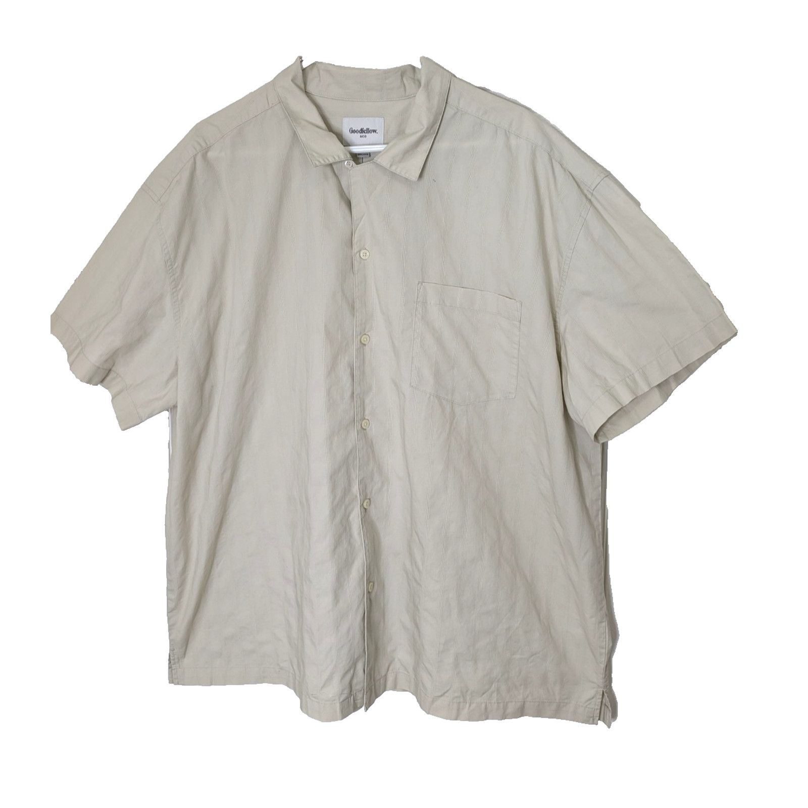 Target Basics Mens Short Sleeve Button Down Shirt XXL Cream Vacation Size US XXL / EU 58 / 5 - 2 Thumbnail