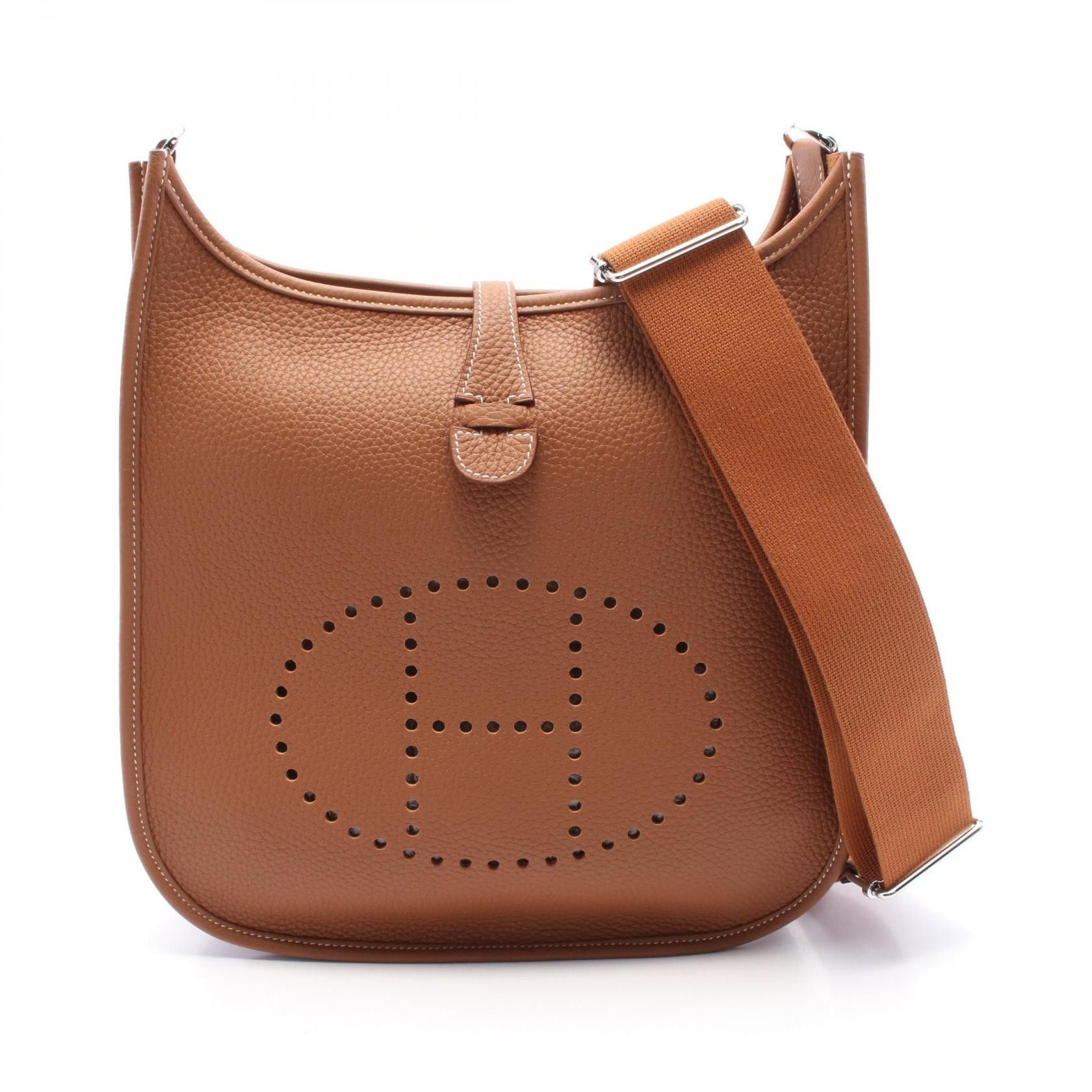 Hermes Hermes Evelyne 3 Pm Taurillon Clemence Shoulder Bag Leather Shoulder Bag in Brown, Women's