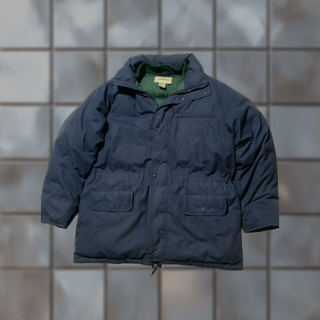 Eddie Bauer VINTAGE Eddie Bauer Goose Down Quilted Lined Navy Puffer Full Zip Jacket Sz. M Mens Blue Down Quilted Puffer Jacket 52x34x27 Size US M / EU 48-50 / 2 - 1 Thumbnail