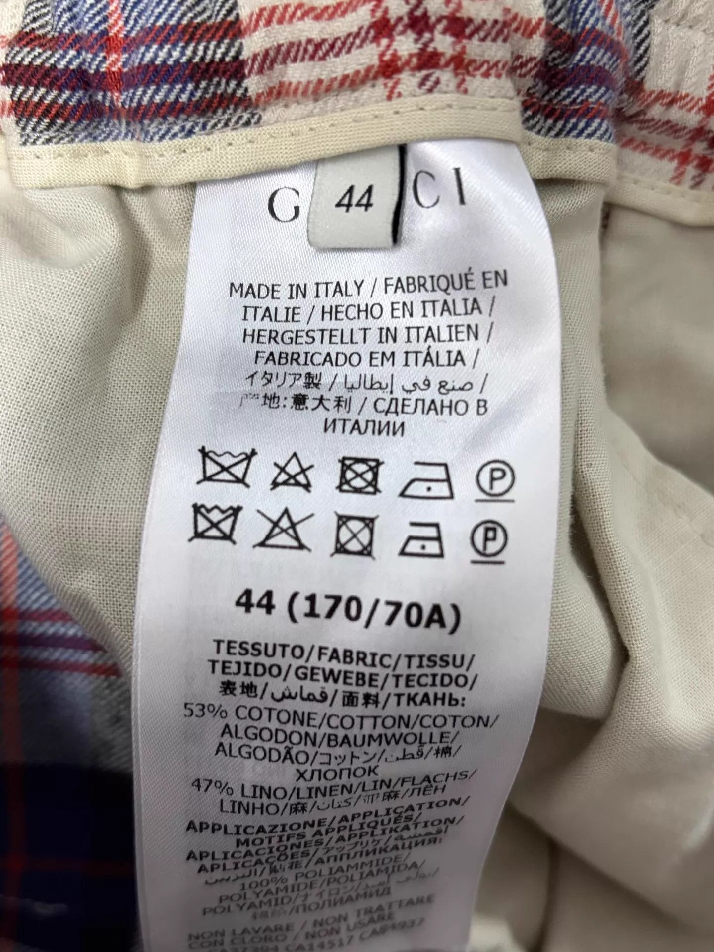 Gucci Gucci Men's Gingham Short IT44 Red/Blue Trim Size US 28 / EU 44 - 4 Thumbnail