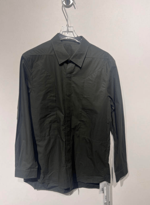 Rick Owens Rick Owens Dark Olive Utility Long Sleeve Shirt Size US M / EU 48-50 / 2 - 1 Thumbnail