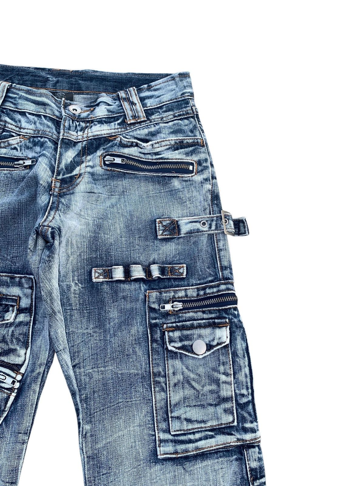 semanticdesign FLARE SEMANTIC DESIGN CARGO PUNK BONDAGE DISTRESSED DENIM Size US 29 - 10 Thumbnail