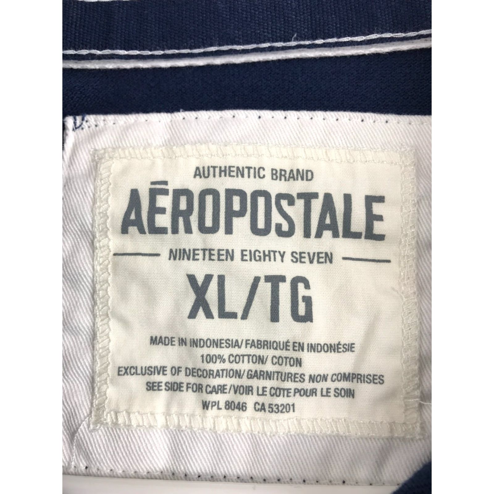 Vintage VINTAGE Aeropostale Polo Shirt Men XL Navy Blue Short Sleeve Collared Logo Size US XL / EU 56 / 4 - 6 Thumbnail