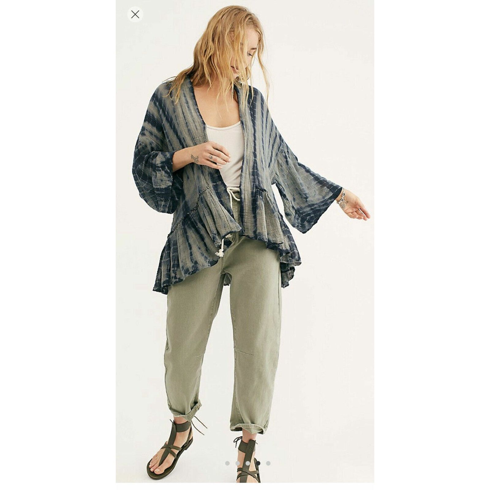 Free People Free People Womens Sasha Tie Dye Kimono XS/S Boho Cover Up Size S / US 4 / IT 40 - 3 Thumbnail