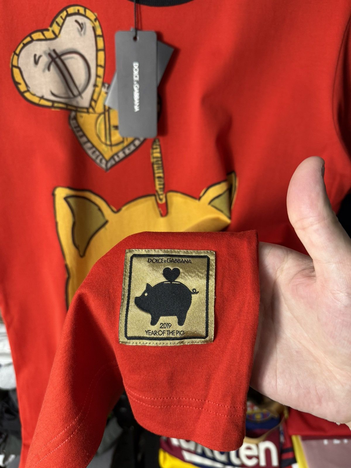 Dolce & Gabbana Dolce & Gabbana Year Of The Pig T-Shirt Red Graphic Tee Size US M / EU 48-50 / 2 - 6 Thumbnail