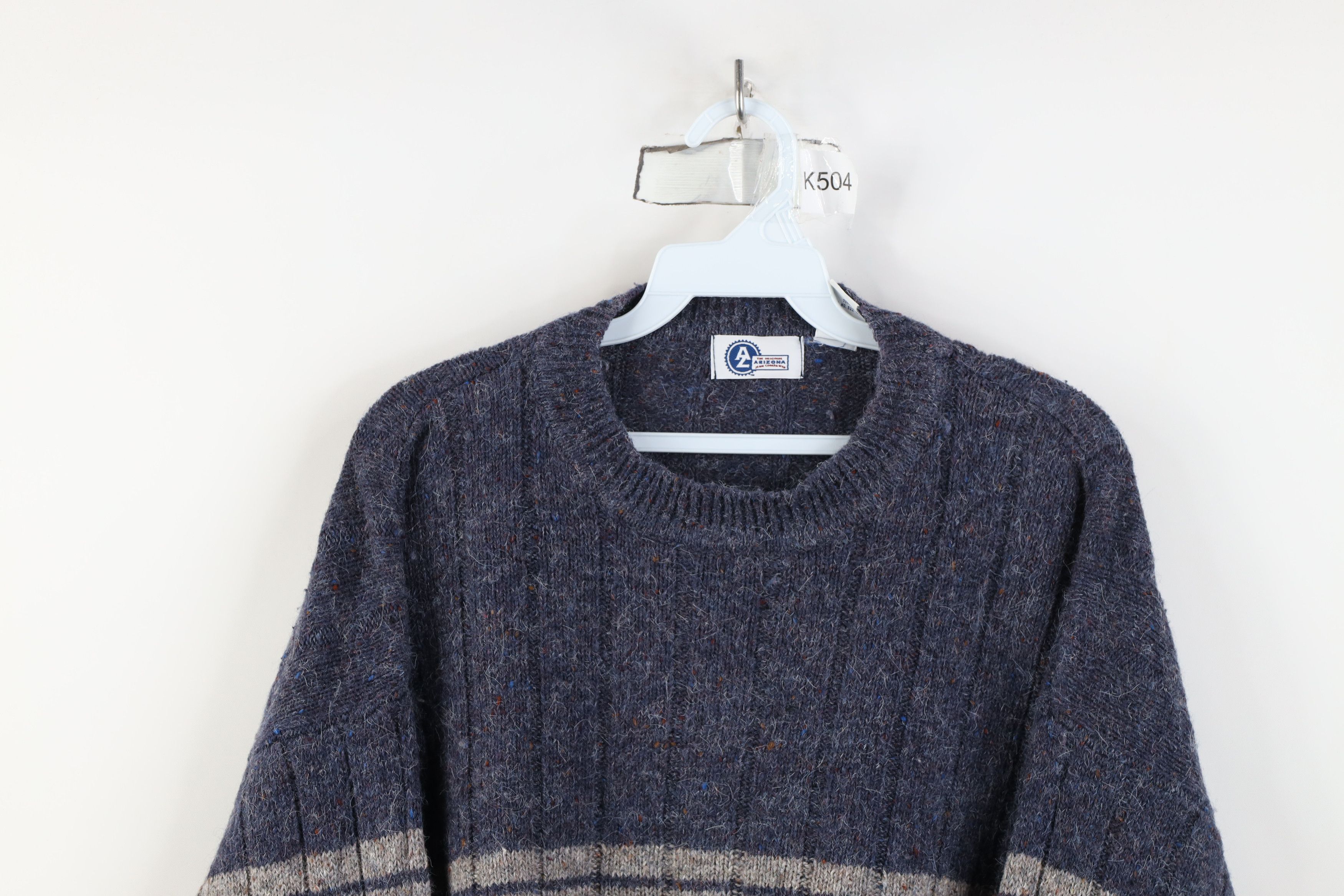 Vintage Vintage 90s Streetwear Fleck Wool Blend Knit Striped Sweater Size US M / EU 48-50 / 2 - 2 Thumbnail