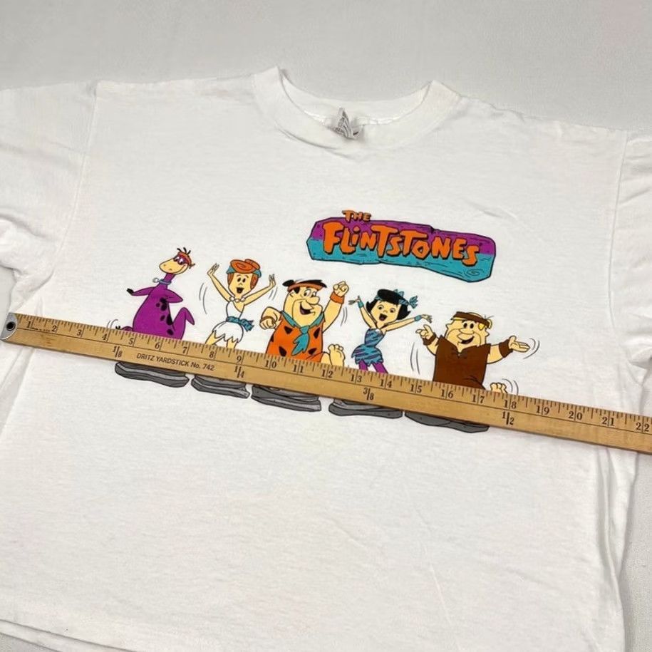 Vintage VTG 90s Flintstones Shirt Womens OS L XL Cropped Graphic Cartoon Single Stitch Size L / US 10 / IT 46 - 5 Thumbnail