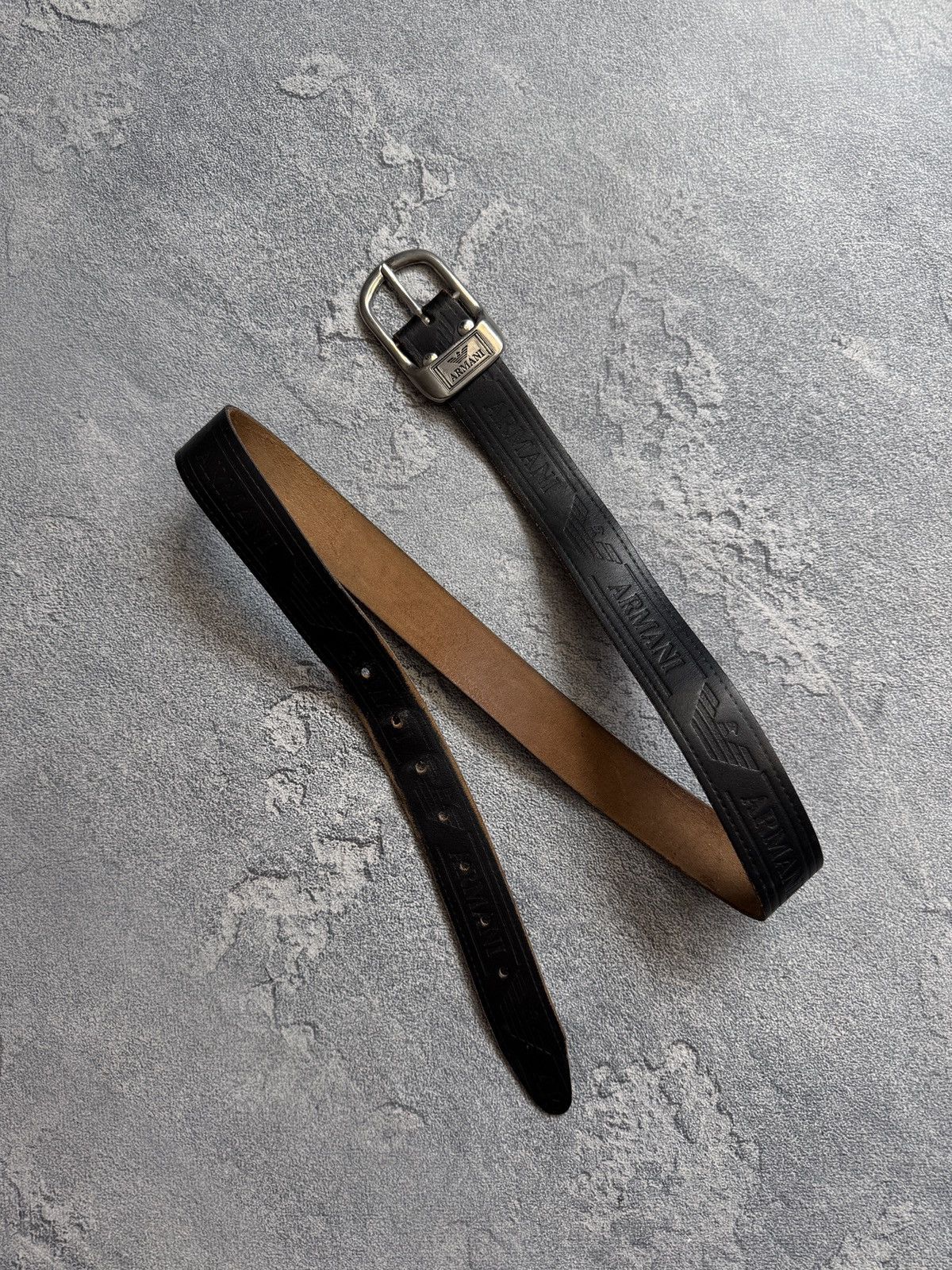 Armani Vintage Giorgio Armani Belt Leather Y2K Metal Details Size ONE SIZE - 2 Thumbnail