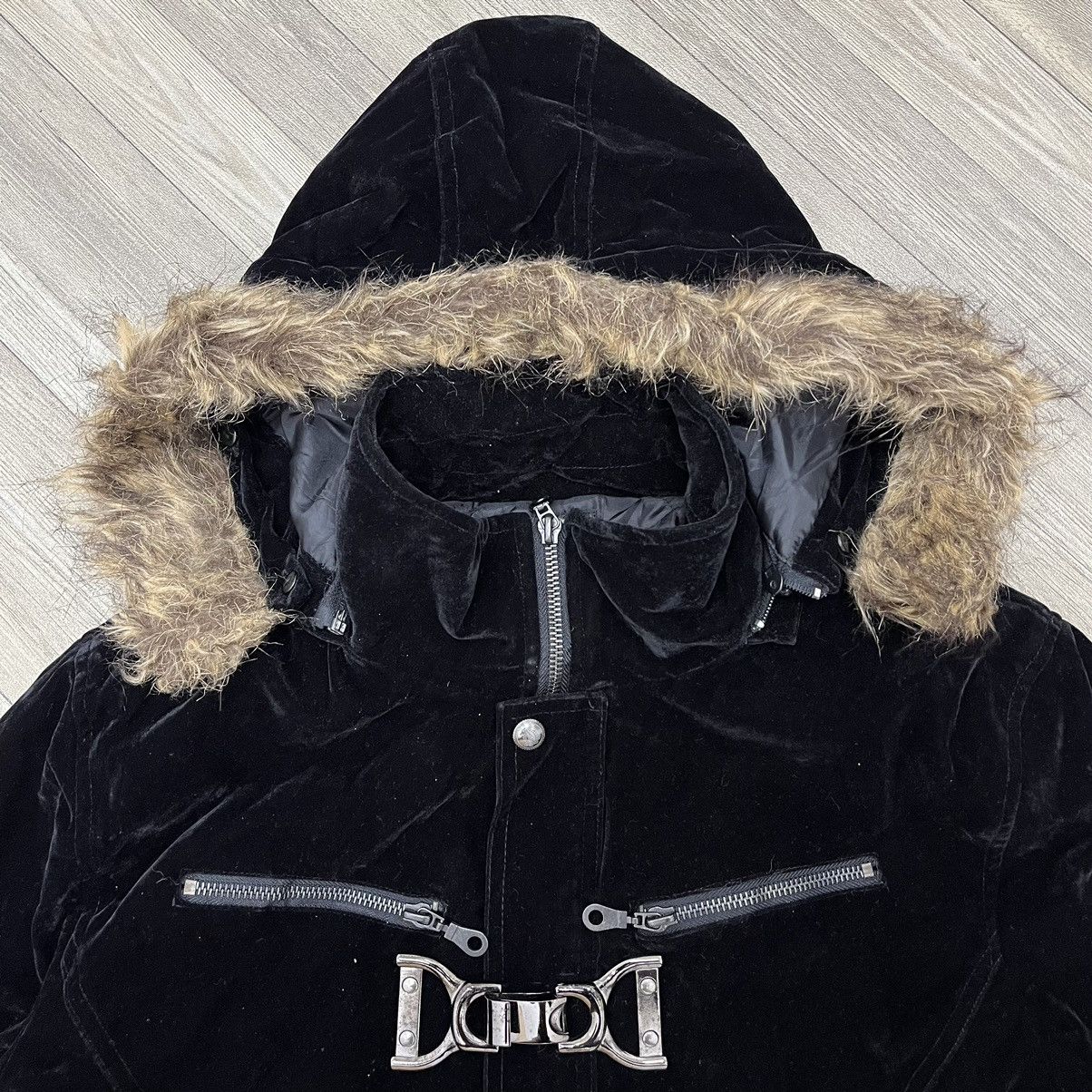 If Six Was Nine × In The Attic × Le Grande Bleu (L.G.B.) Vintage In The Attic Velour Fireman Parka Fur Jacket Size US L / EU 52-54 / 3 - 5 Thumbnail