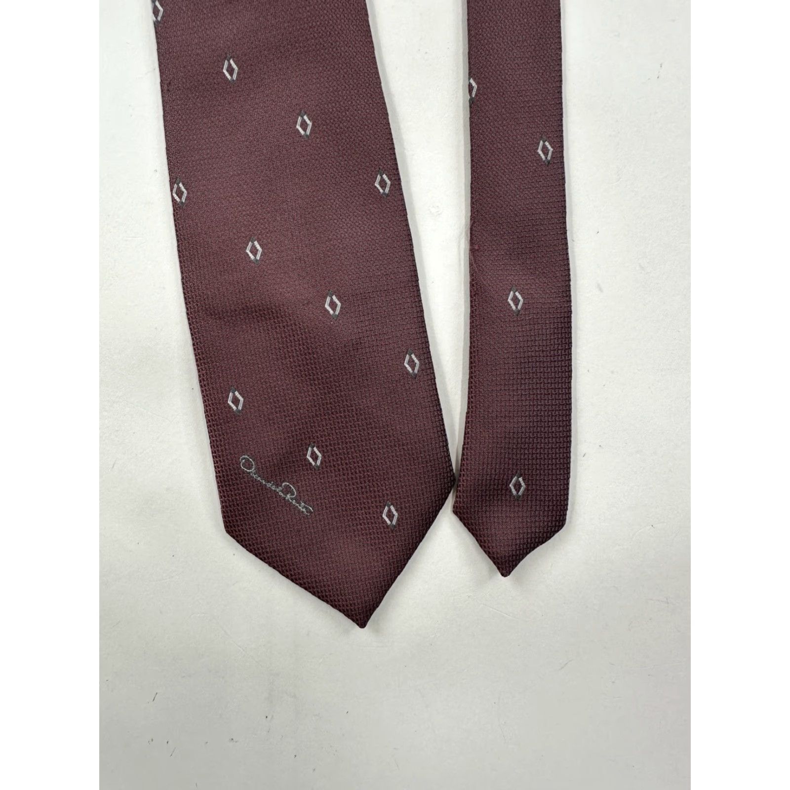Oscar De La Renta Oscar de la Renta Tie Red Necktie Men Classic Size ONE SIZE - 2 Thumbnail