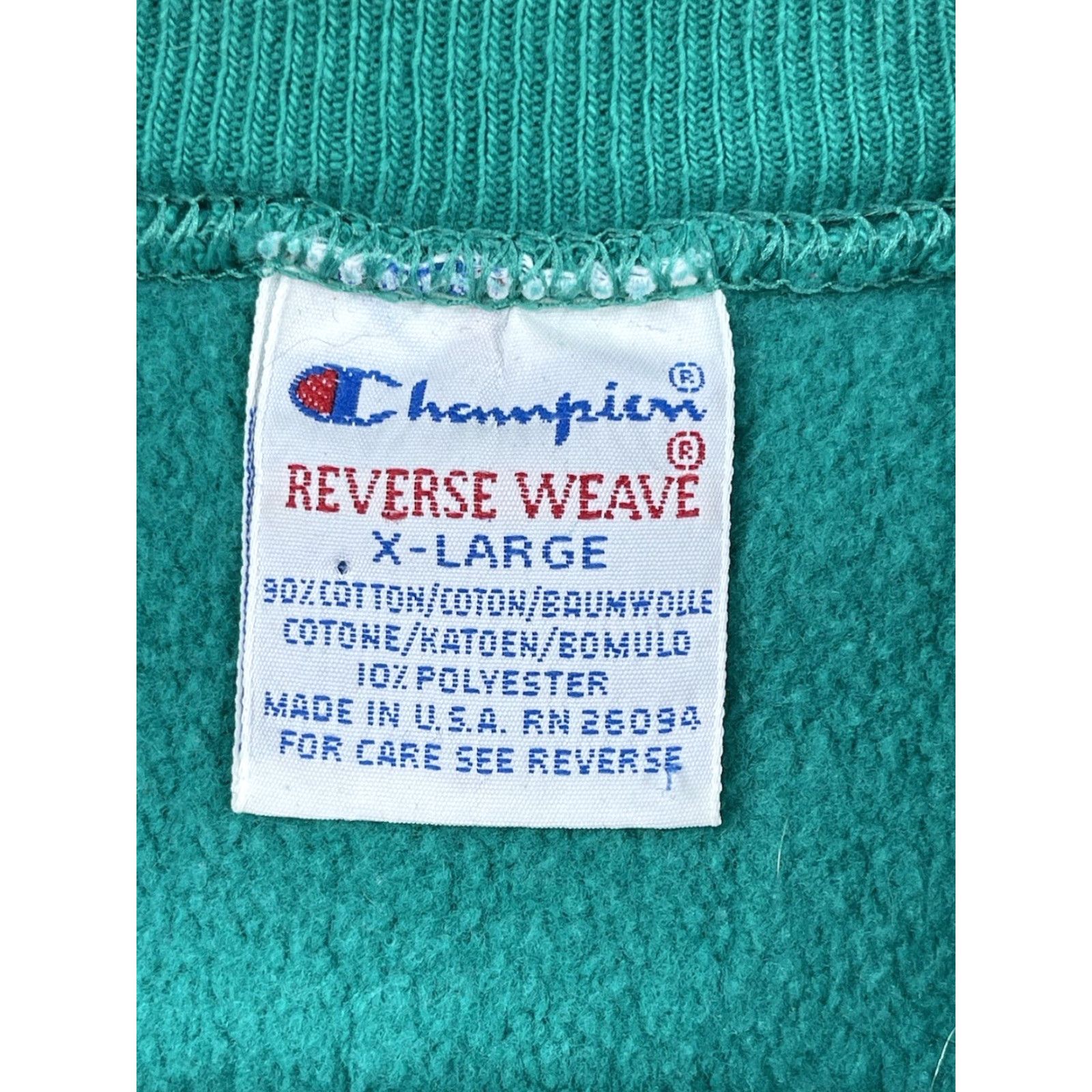 Champion VINTAGE Champion Notre Dame Irish Sweatshirt XL Green Reverse Weave Long Sleeve Pullover College Football Mens Size US XL / EU 56 / 4 - 2 Thumbnail