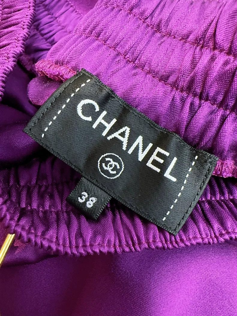 Chanel Chanel 22A Purple Satin Silk Dress Size M / US 6-8 / IT 42-44 - 5 Thumbnail