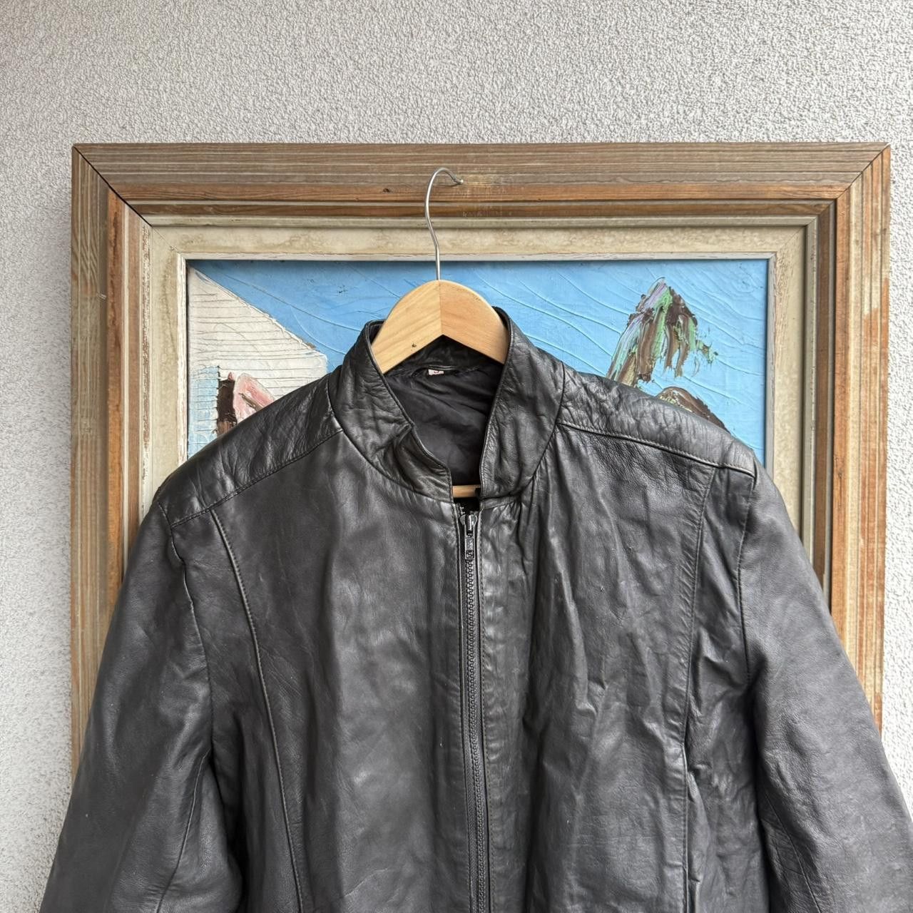 Vintage Vintage Real Leather Cropped Fitted Jacket Black Size US S / EU 44-46 / 1 - 3 Thumbnail