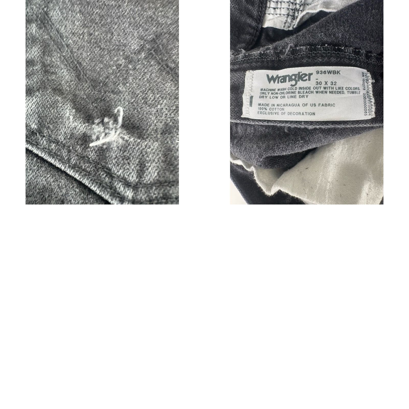 Wrangler VINTAGE Wrangler Men’s Jeans Brown Patch Black Wash Straight Fit 30X32 Dark Cotton Denim Size US 30 / EU 46 - 8 Thumbnail