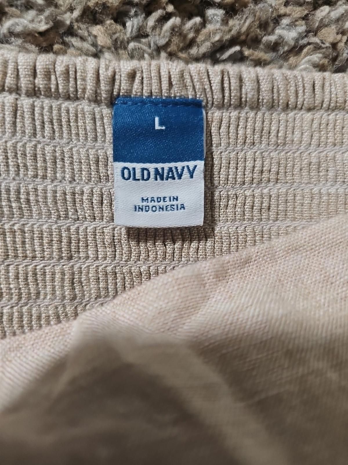 Old Navy Old Navy Smocked Linen Dress Neutral Capsule Minimalist L Size L / US 10 / IT 46 - 3 Thumbnail
