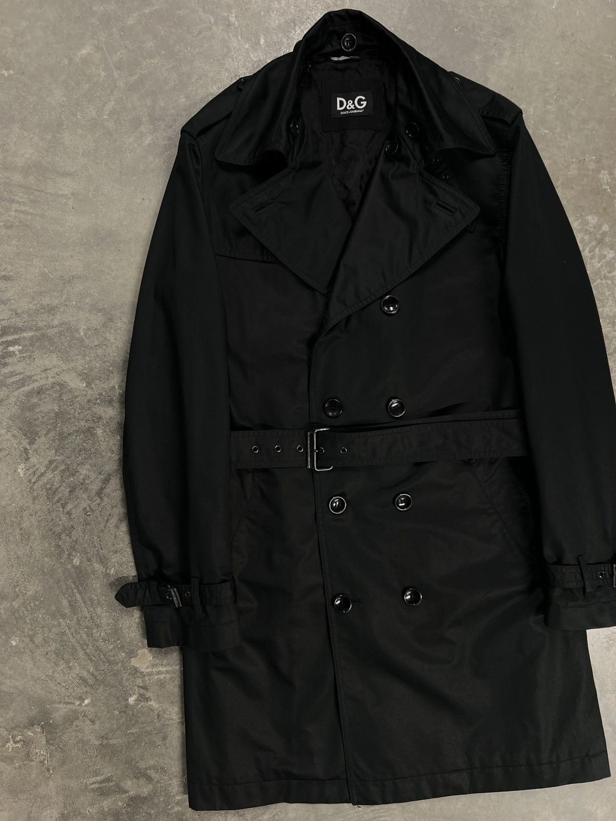 Dolce & Gabbana Mens Dolce & Gabbana Trench Coat Jacket Black Belted Size US M / EU 48-50 / 2 - 5 Thumbnail