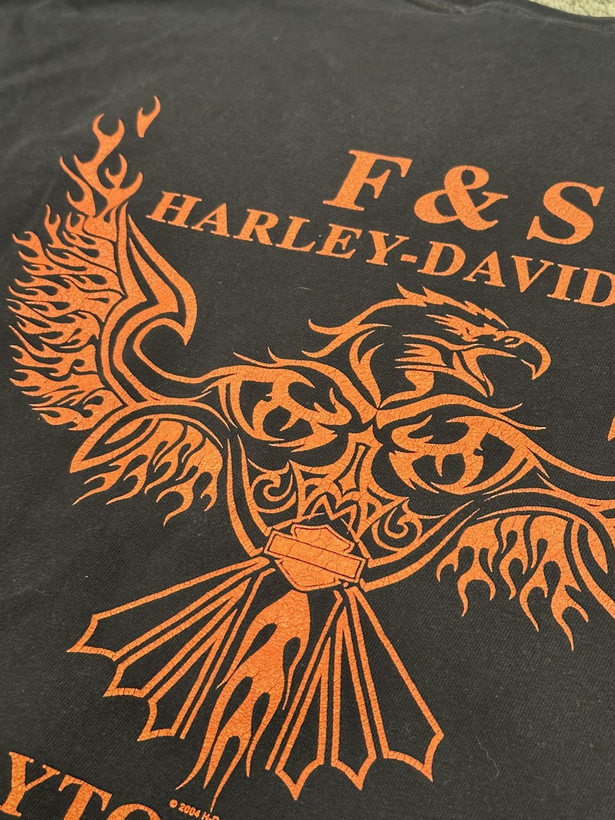 Harley Davidson 2004 Harley Davidson Flame Sleeve F&S Dayton Ohio Longsleeve Size US XL / EU 56 / 4 - 13 Thumbnail