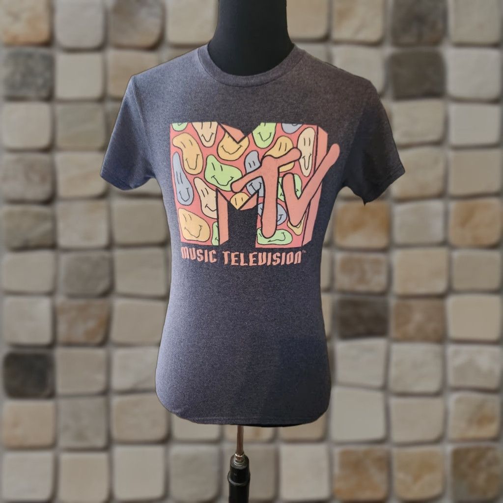 Vintage MTV T-Shirt Blue Short Sleeve Graphic Print Smiley Face Crew Neck size Small Men Regular Fit Vintage: No Size US S / EU 44-46 / 1 - 1 Thumbnail
