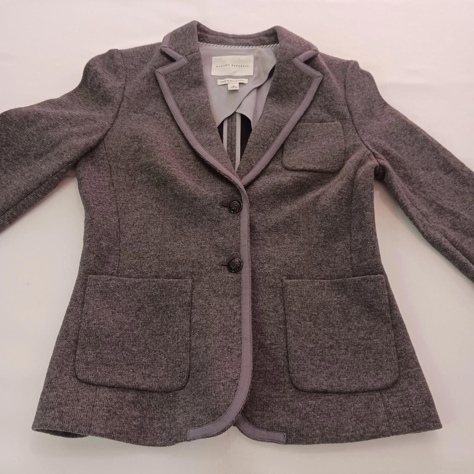 Banana Republic Banana Republic Italian Fabric Women's 6 Gray Wool Jacket Size M / US 6-8 / IT 42-44 - 11 Thumbnail