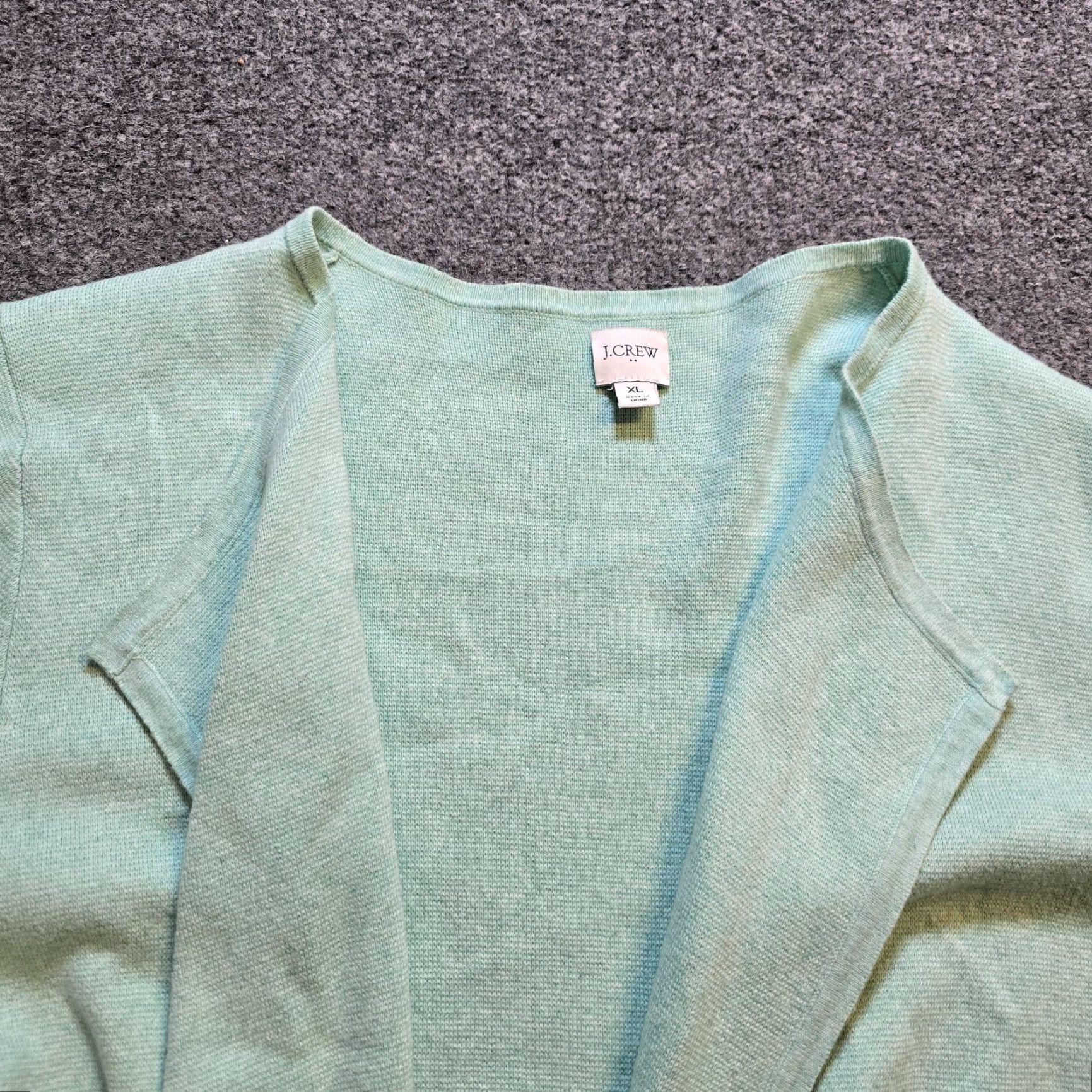 J.Crew J.CREW Cardigan Womens XL Green Knit Open Pockets Casual Capsule Sweater Shirt Size XL / US 12-14 / IT 48-50 - 2 Thumbnail