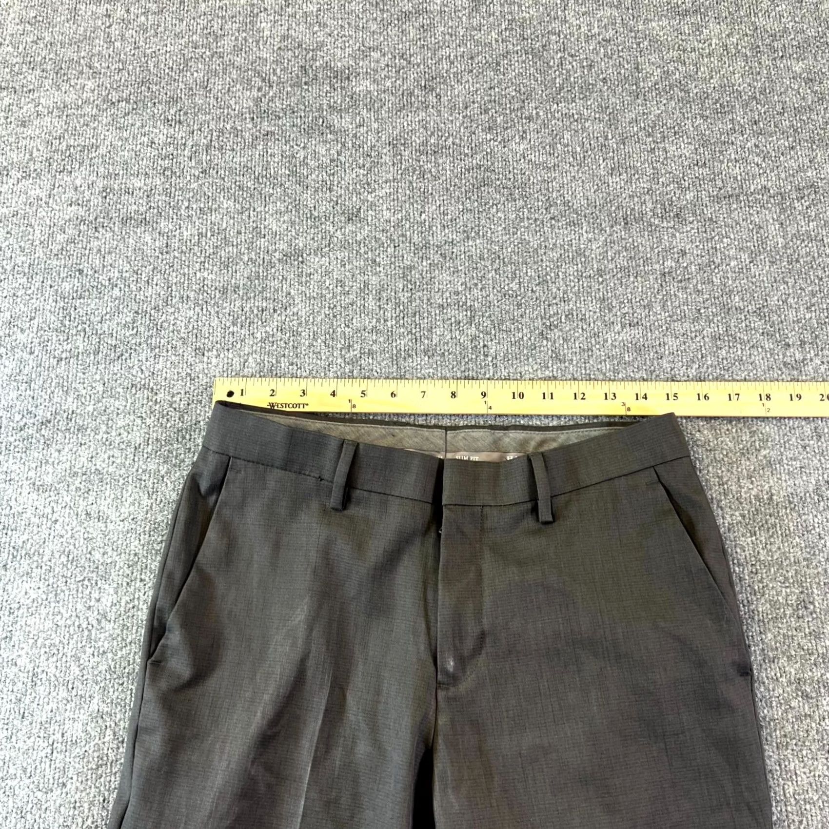 Haggar Haggar Dress Pants Mens 30x30 Dark Gray Slim Comfort Flat Front Business Dress Pants Size US 30 / EU 46 - 3 Thumbnail