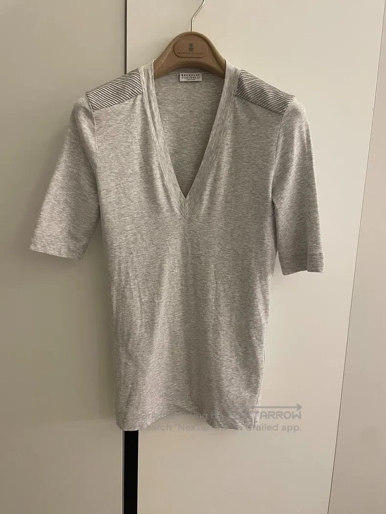 Brunello Cucinelli Brunello Cucinelli Ladies Beaded Chain Decorated T-Shirt Size XS / US 0-2 / IT 36-38 - 5 Thumbnail