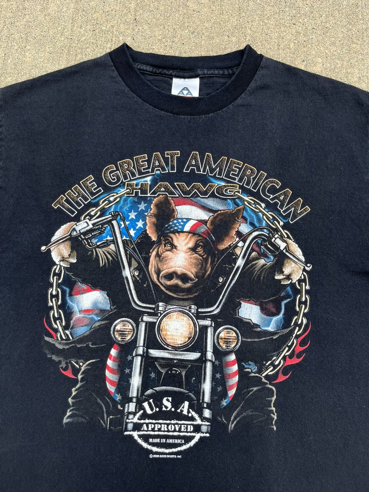 Vintage © 2006 THE GREAT AMERICAN HAWG MADE IN USA T-SHIRT Size US M / EU 48-50 / 2 - 3 Thumbnail