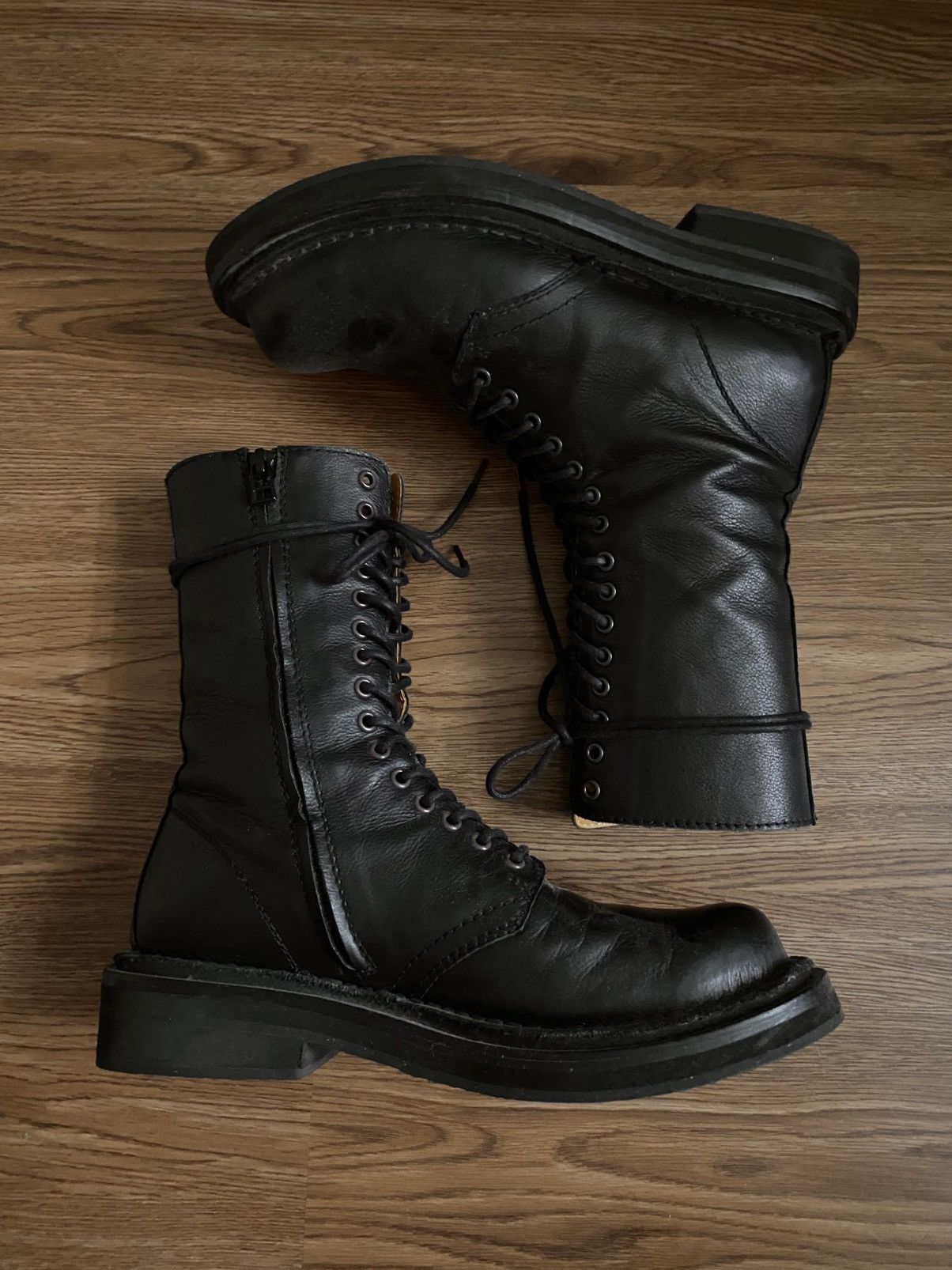 Yohji Yamamoto Pour Homme AW21 Matte Oiled Combat Boots