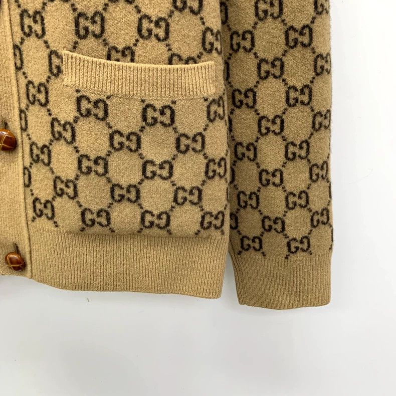 Gucci Gucci Brown logo jacquad full-print wool lapel single-brea Size S / US 4 / IT 40 - 4 Thumbnail