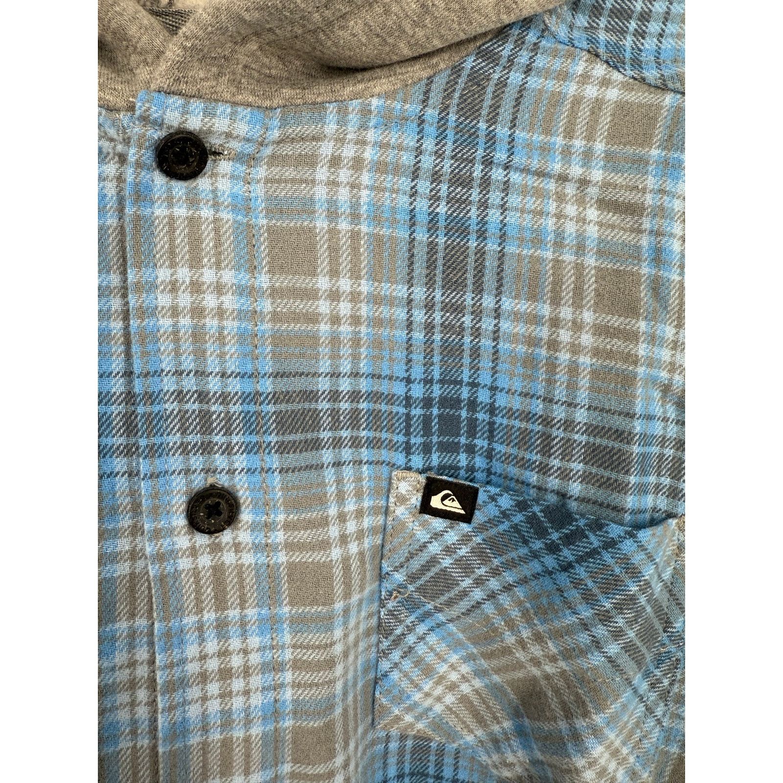 Other NEW Quiksilver Boys Lightweight Flannel Shirt Jacket Hoodie Size US L / EU 52-54 / 3 - 6 Thumbnail