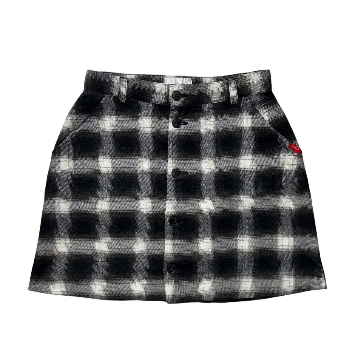 KIRSH Plaid Button Skirt