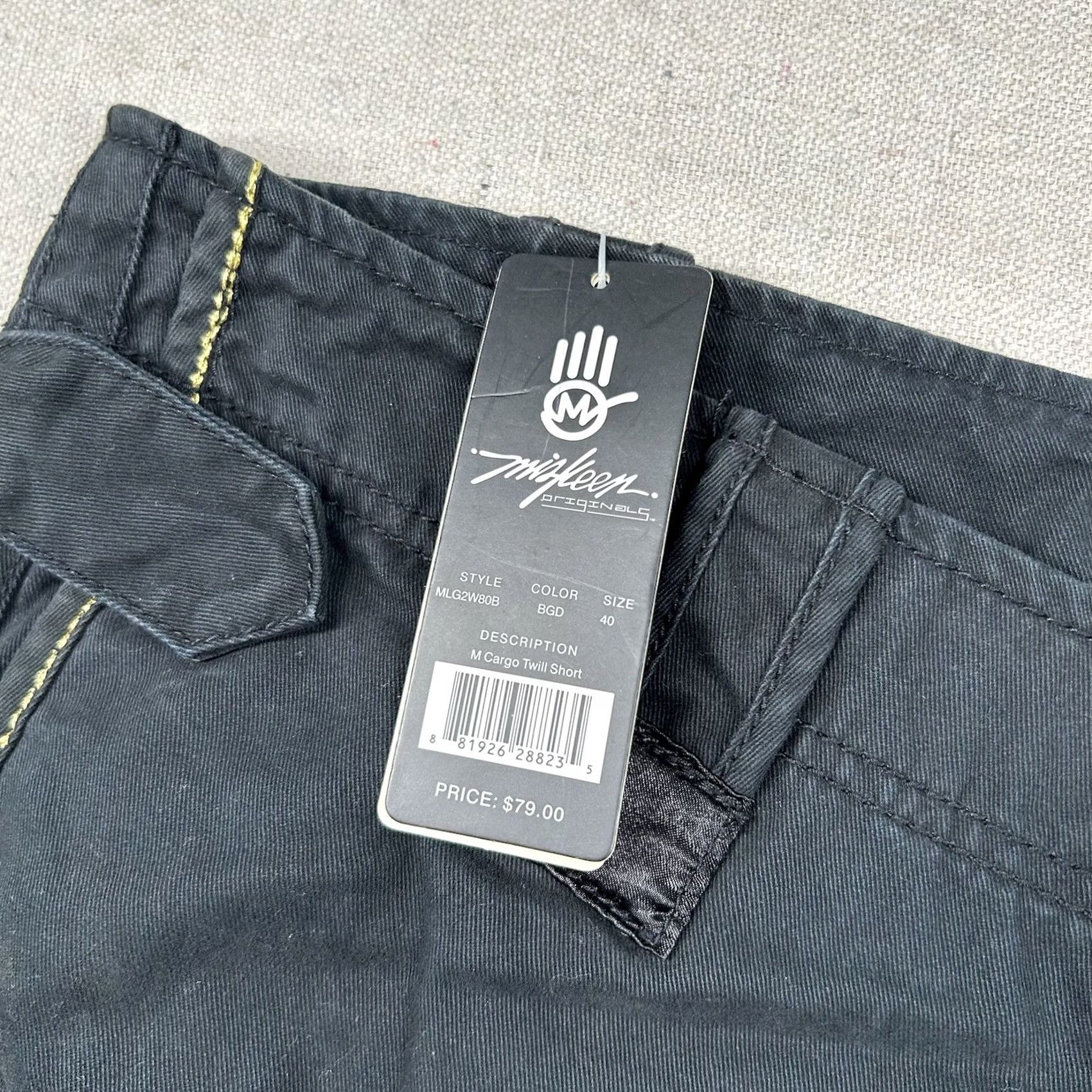 Vintage VINTAGE Miskeen Shorts Mens 40 Cargo Hip Hop Skater Black Gold Embroidery Relaxed Baggy Size US 40 / EU 56 - 6 Thumbnail