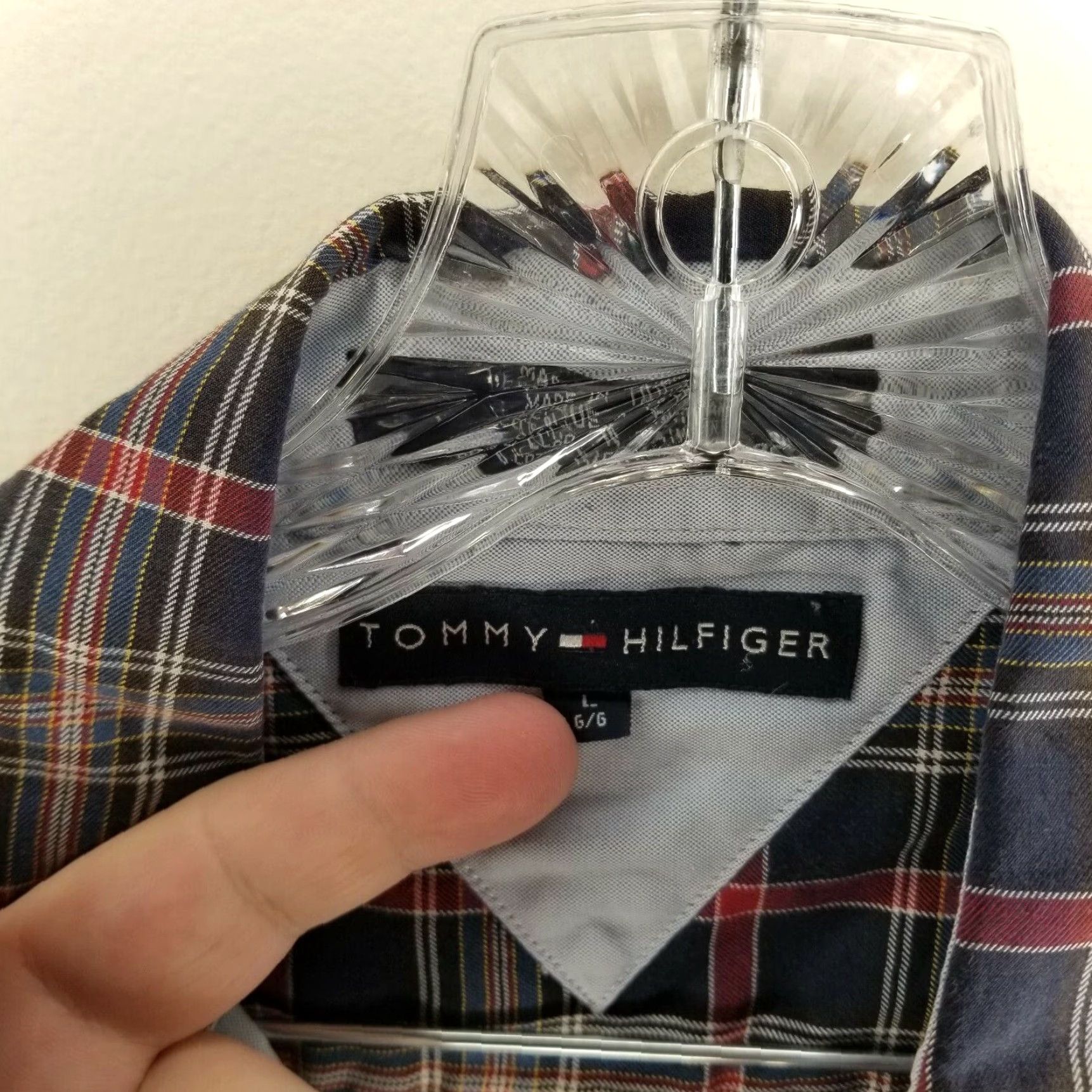 Tommy Hilfiger Tommy Hilfiger Mens Plaid Long Sleeve Button Up Shirt Blue Red Size Large Size US L / EU 52-54 / 3 - 3 Thumbnail