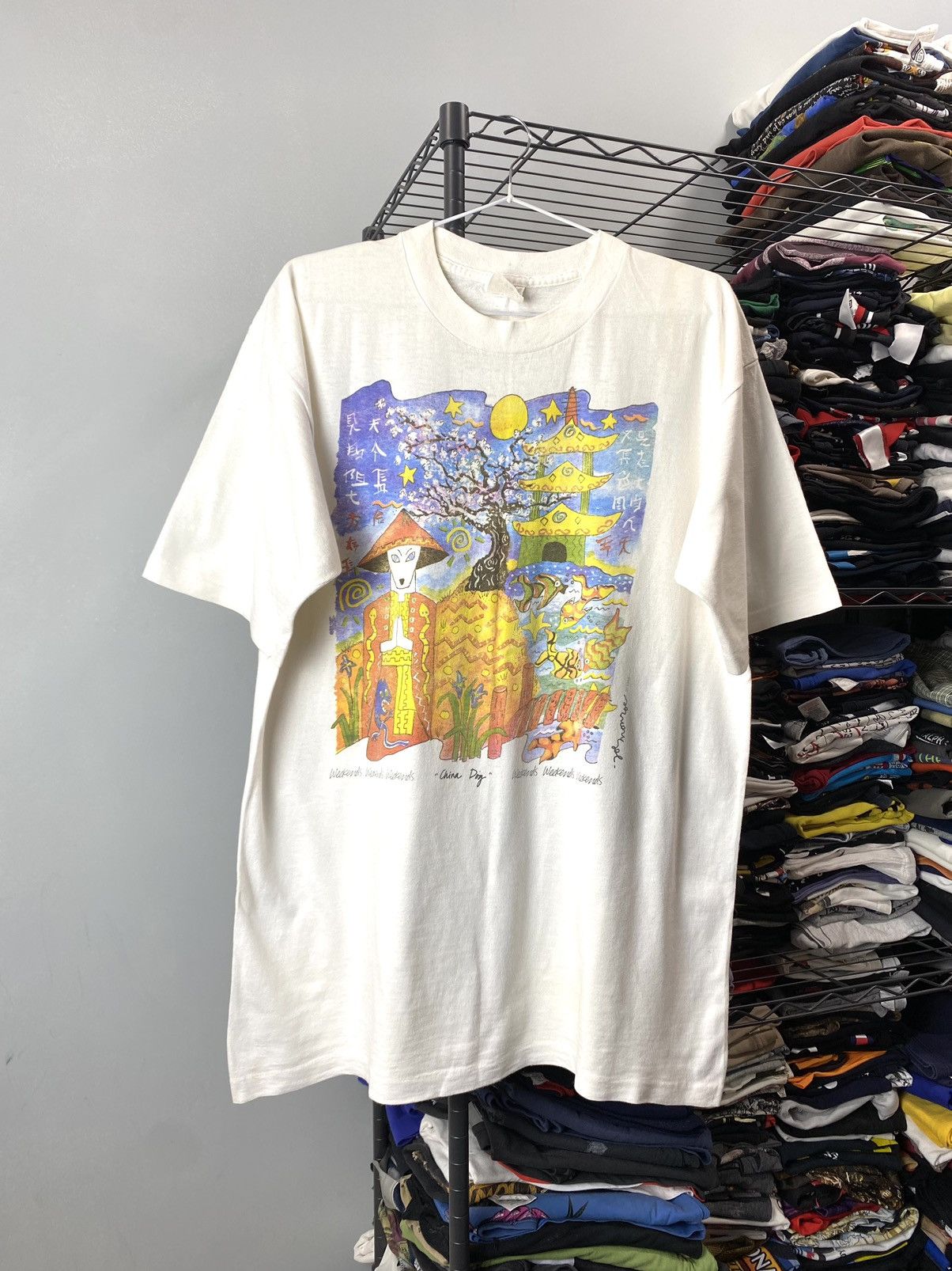Vintage 💥Rare! 1989 Vintage Art China Day T Shirt USA Made Size US XL / EU 56 / 4 - 1 Thumbnail
