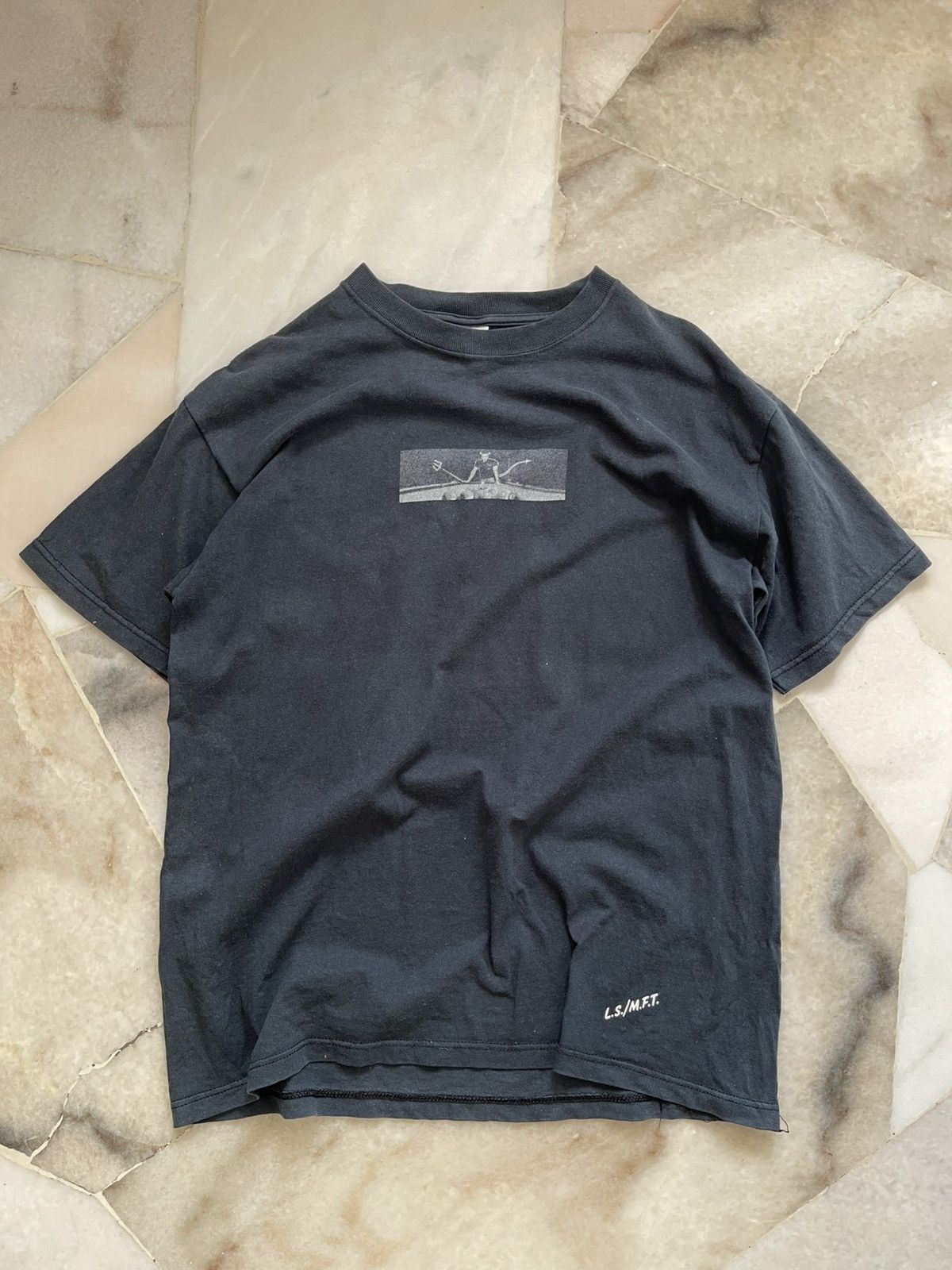 Japanese Brand × Sex Skateboards × Vintage Rare 90s Faded Lucky Strike Box Logo Satan Print Tee Size US L / EU 52-54 / 3 - 1 Thumbnail