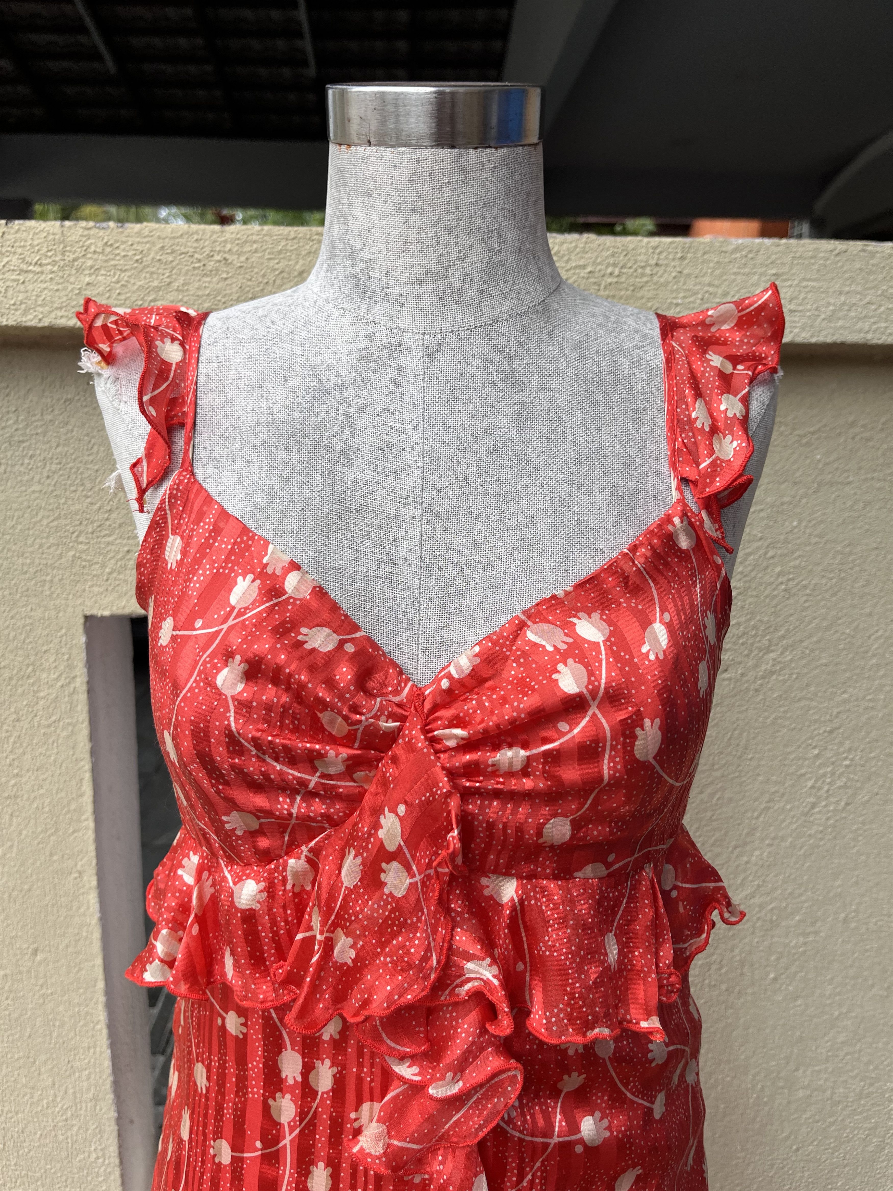 Anna Sui Vintage 90s red dress Size XS / US 0-2 / IT 36-38 - 9 Thumbnail
