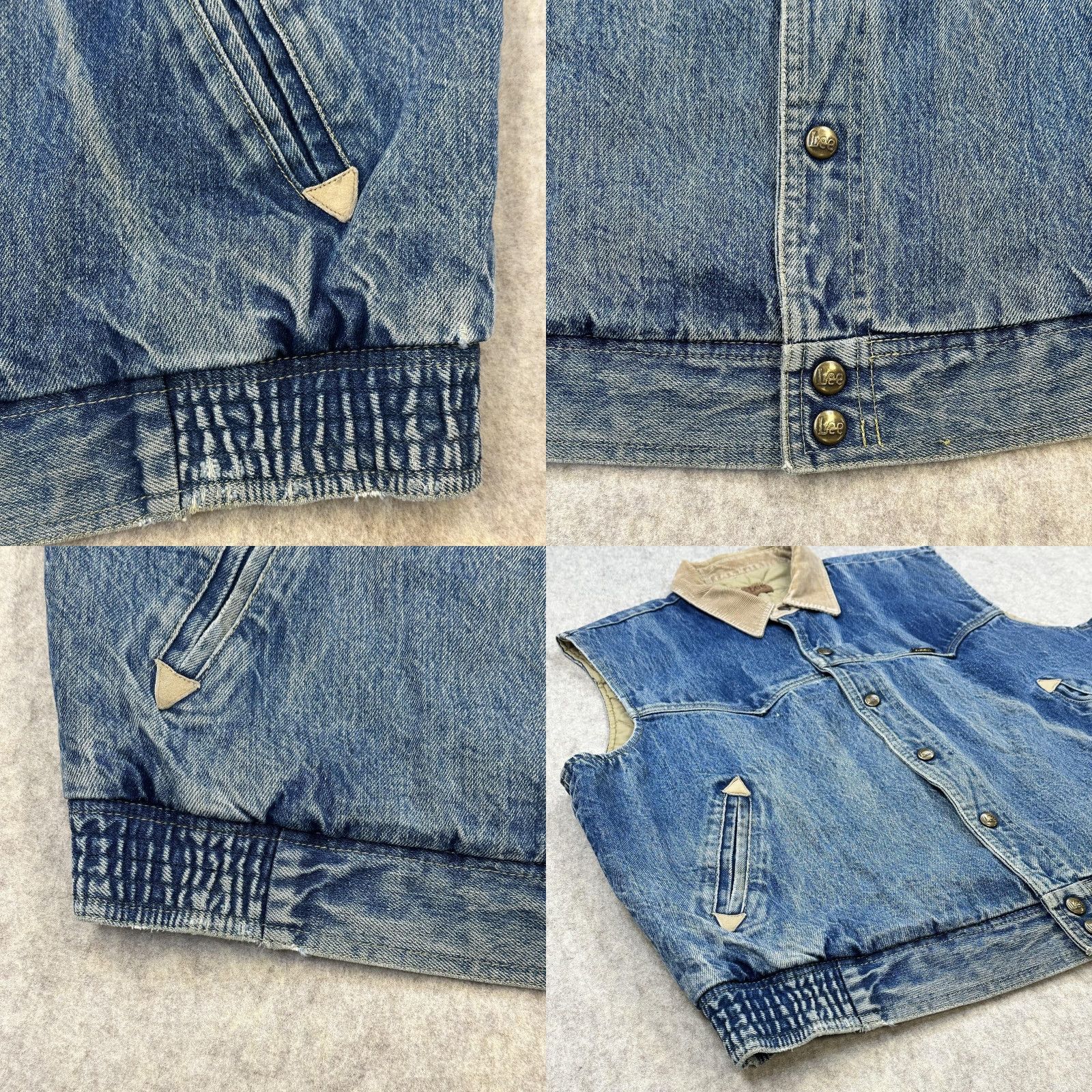 Lee VINTAGE Lee Vest Mens XL Blue Denim Corduroy Collar Quilted Lined Made USA 90s Size US XL / EU 56 / 4 - 8 Thumbnail