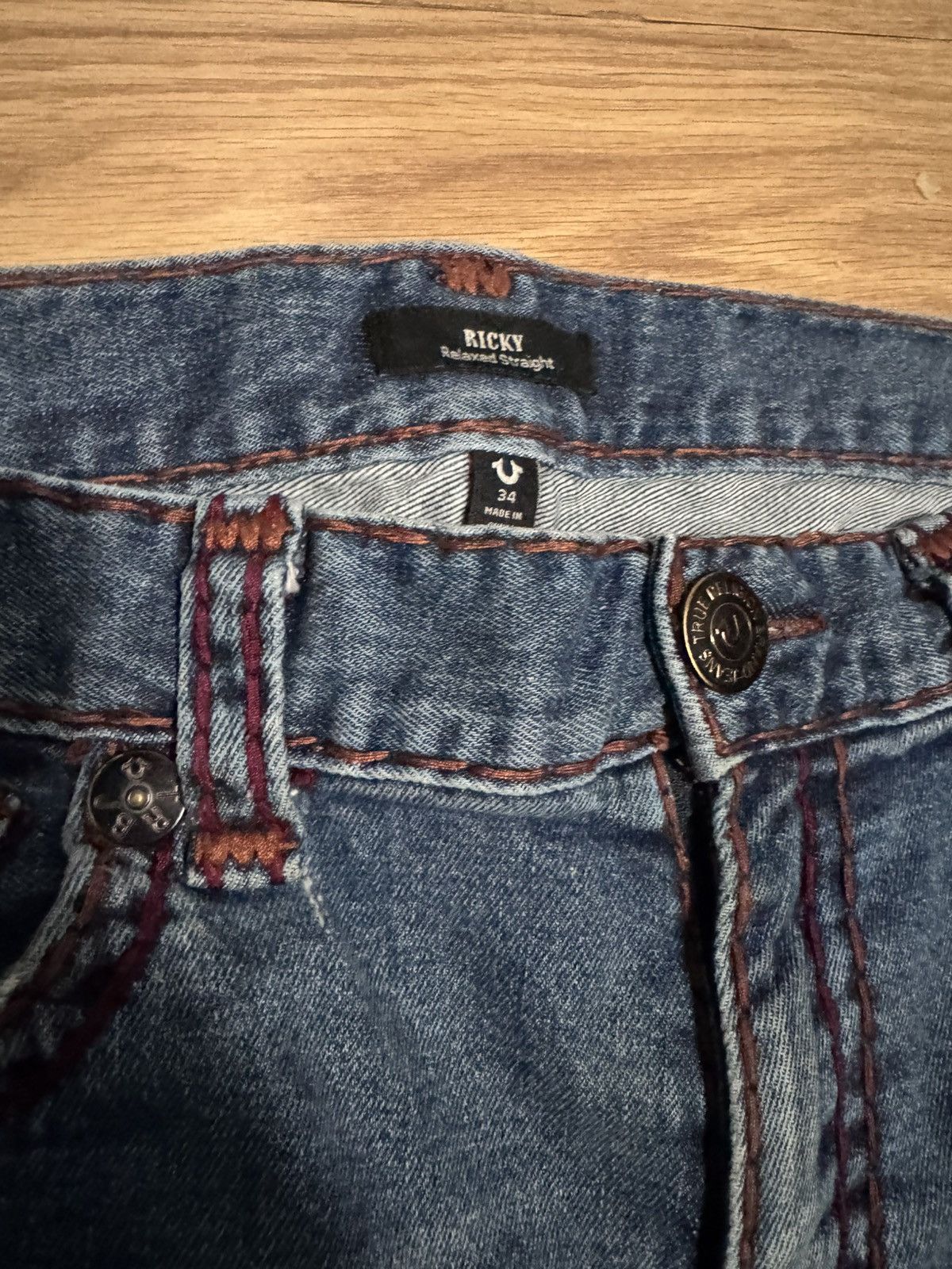 True Religion True Religion Ricky Relaxed Straight Vintage Denim Size US 34 / EU 50 - 5 Thumbnail