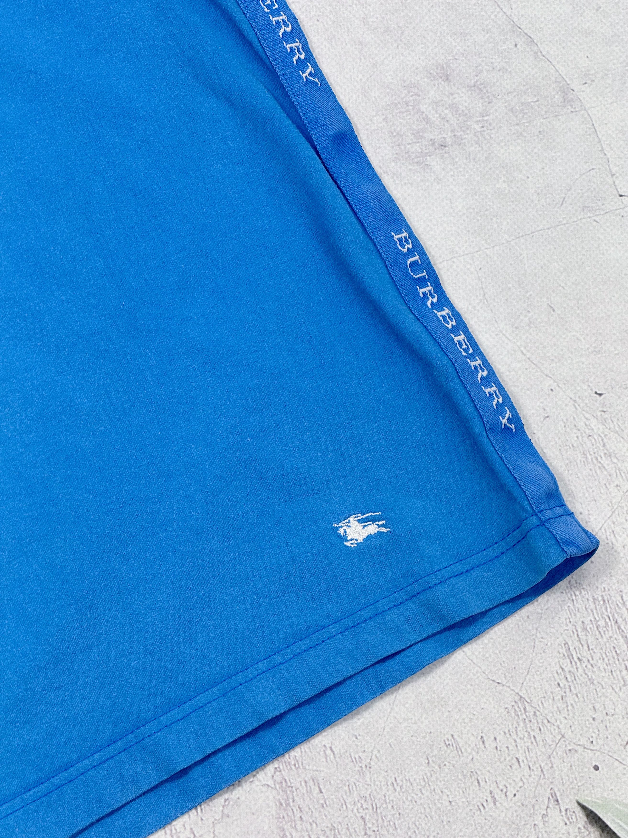 Burberry Vintage Burberry London T-Shirt Lampas Logo Blue Cotton Size US M / EU 48-50 / 2 - 5 Thumbnail
