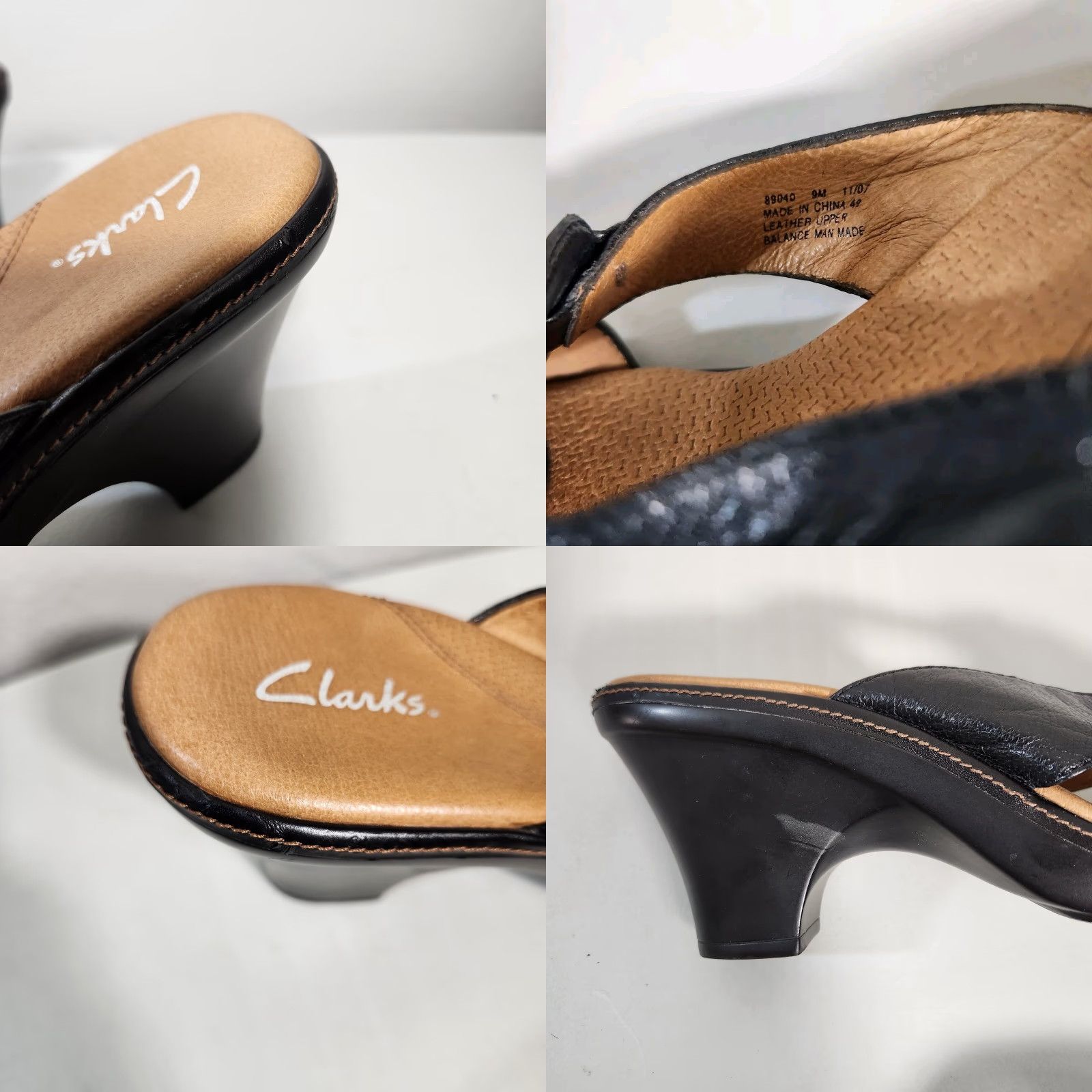 Clarks Clarks Womens Black Comfort Slip-On Heels-Size 9 Size ONE SIZE - 8 Thumbnail