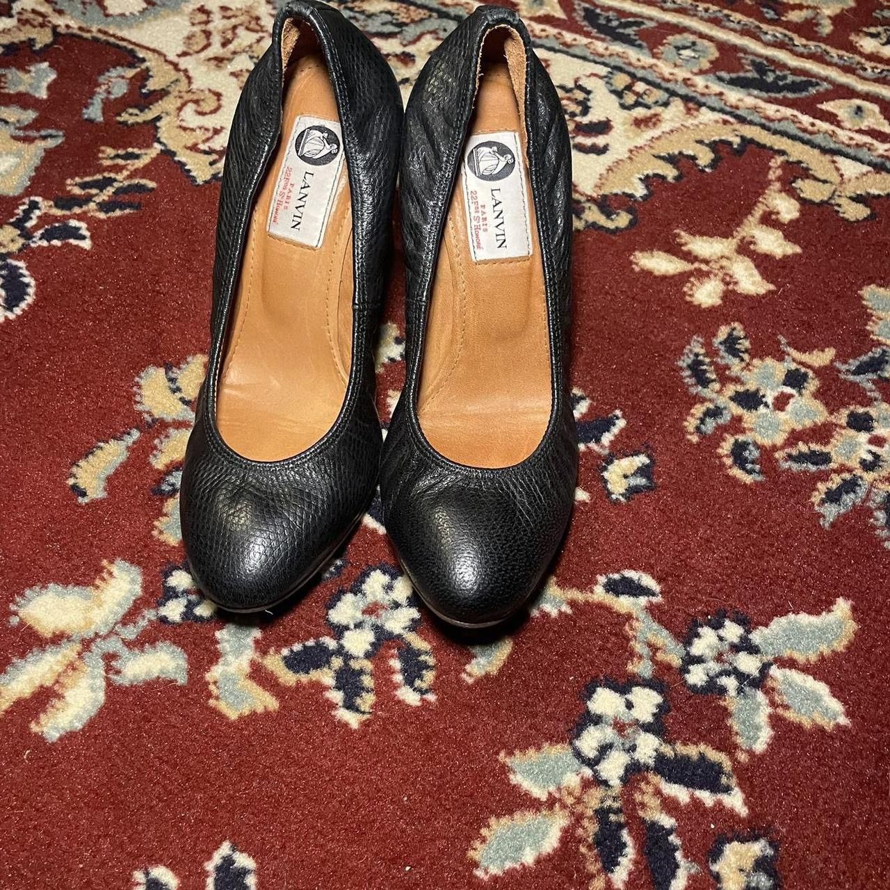 Designer × Lanvin × Vintage Lanvin Paris Vintage Black Pumps Size US 6.5 / IT 36.5 - 1 Thumbnail