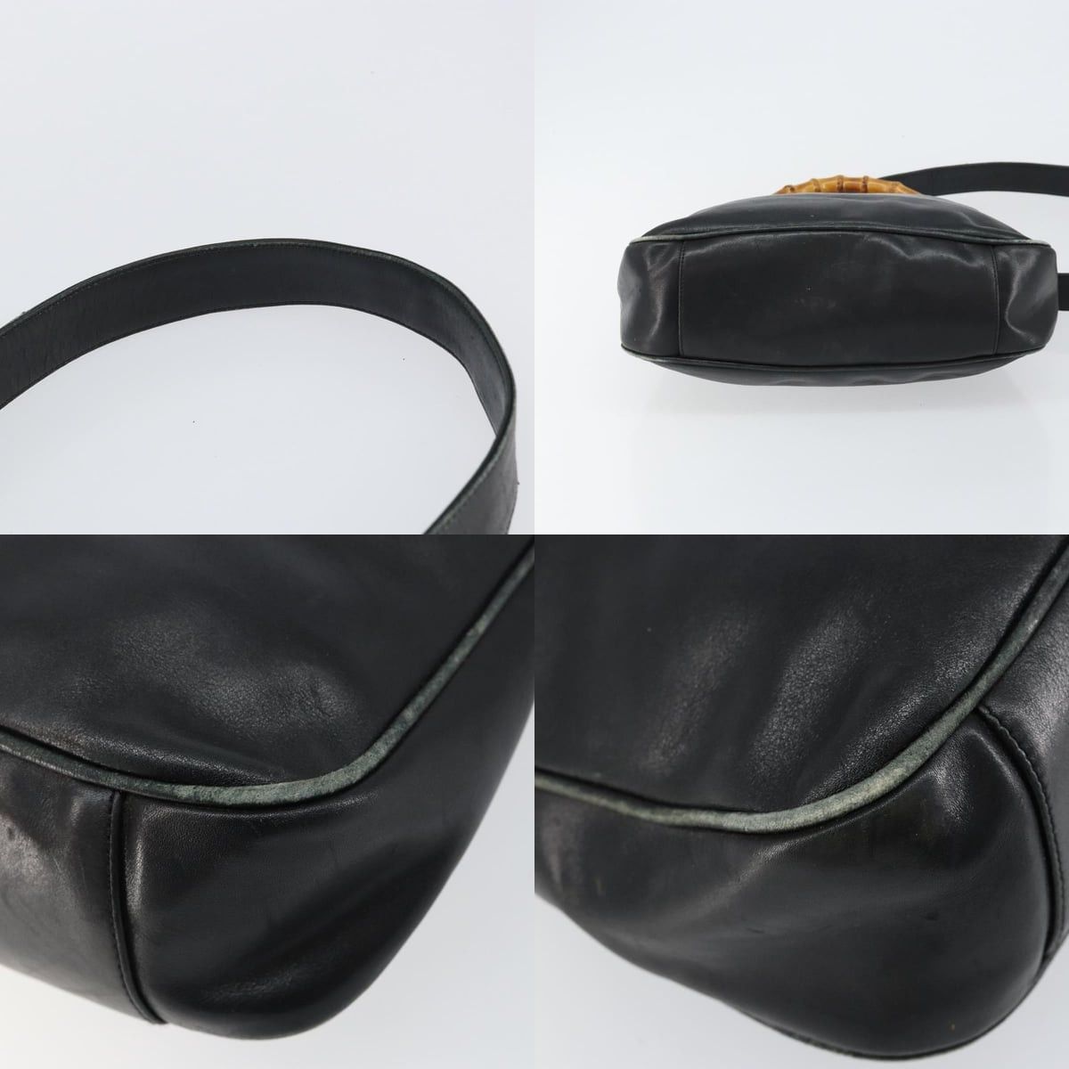 Gucci GUCCI Bamboo Handbag Leather Black Gold 001 2123 001 2123 Size ONE SIZE - 10 Thumbnail