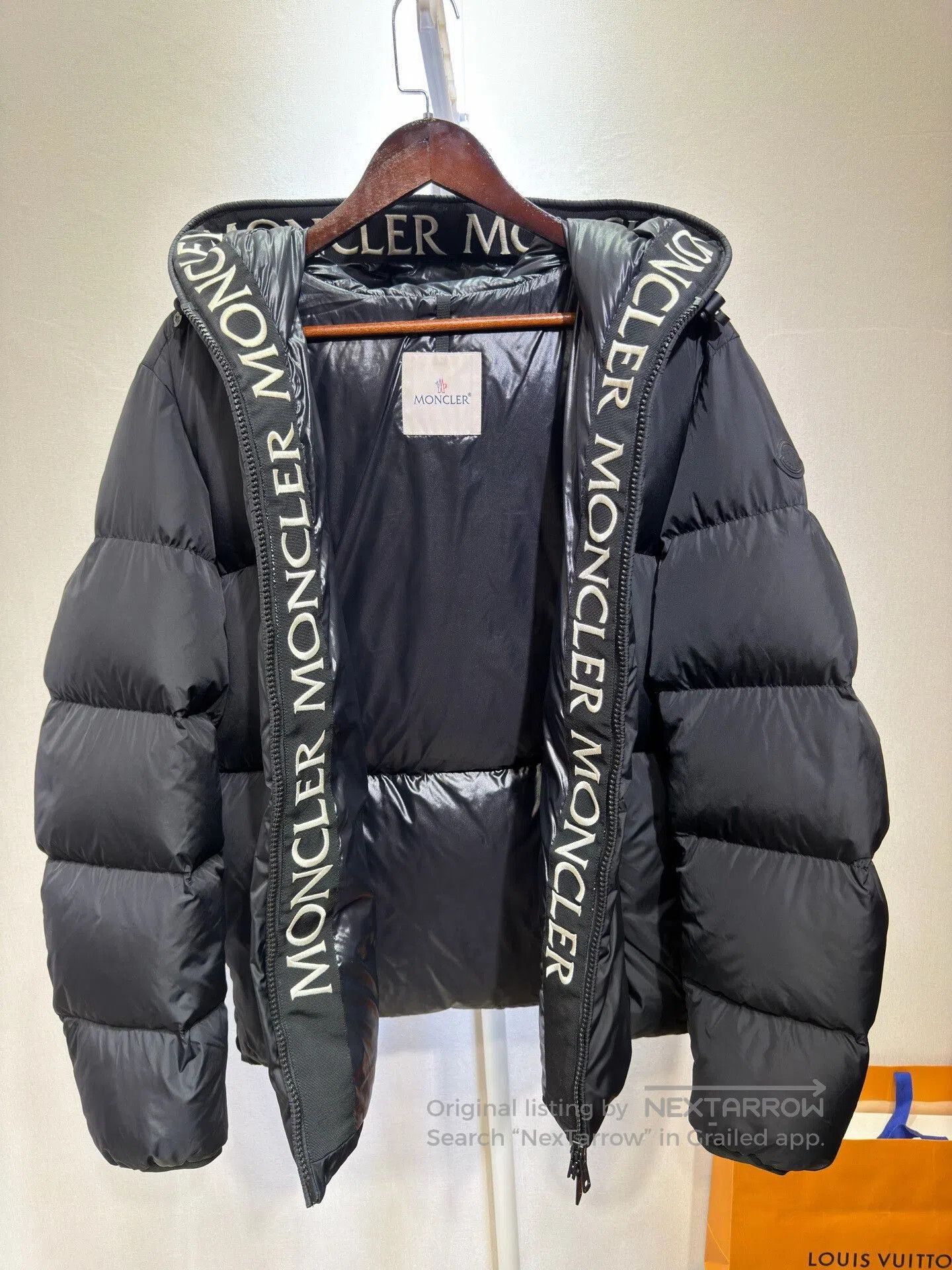 Moncler Moncler Black Embroidered Hooded Down Jacket. Size US XXL / EU 58 / 5 - 3 Thumbnail