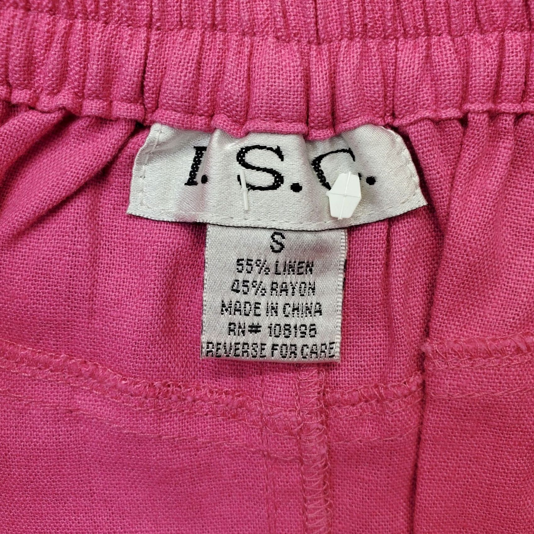 Pinko ISC Long Skirt Womens S Pink Linen Laser Cut Trim Hem Button Front - A-Line, Lightweight, Outdoor, Casual, 34.75" Length Size 28" / US 6 / IT 42 - 7 Thumbnail