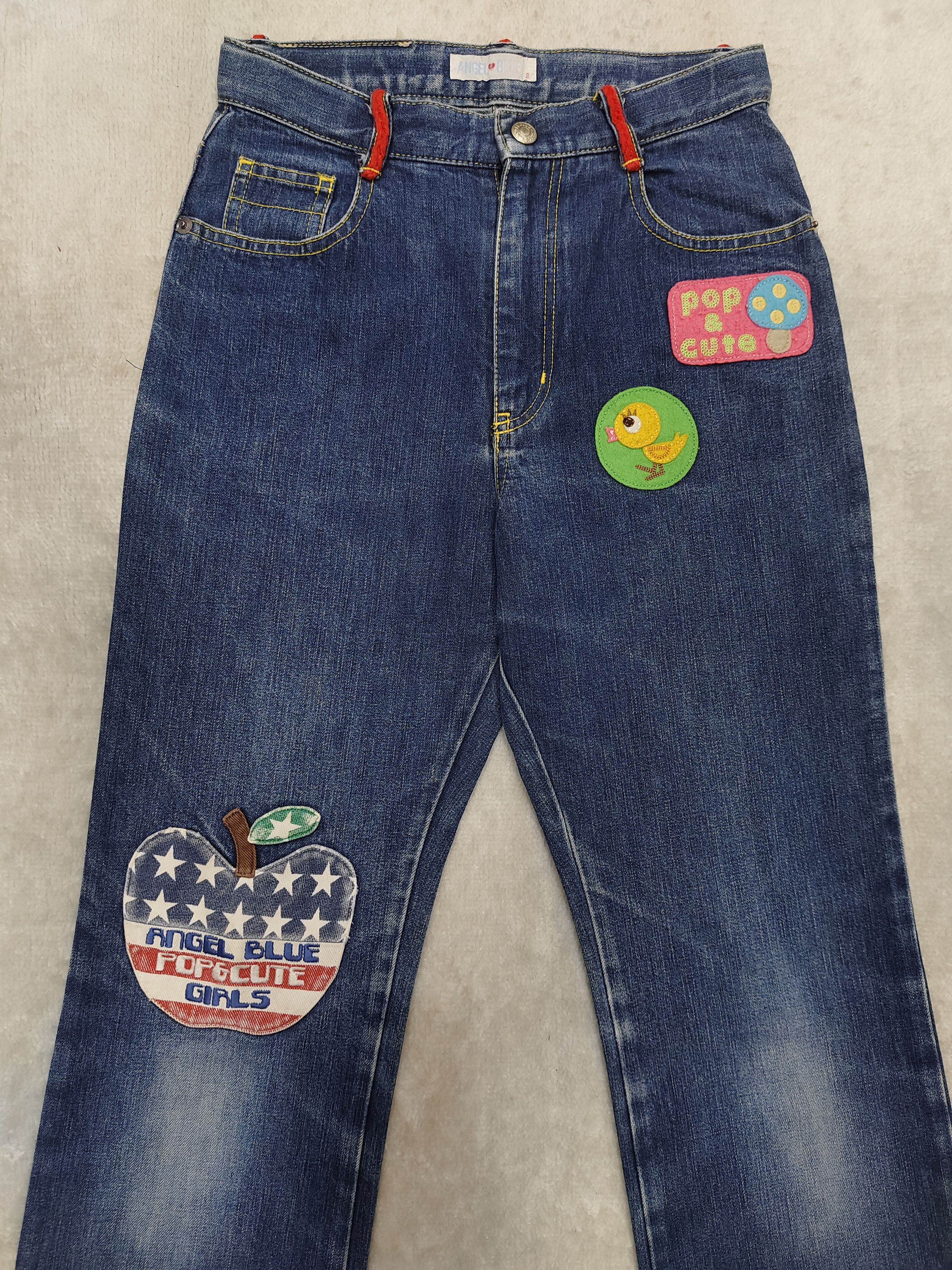 Angel Blue GRAIL🔥Vtg Angel Blue🇯🇵 Apple Pacth Jeans Size 26" / US 2 / IT 38 - 2 Thumbnail