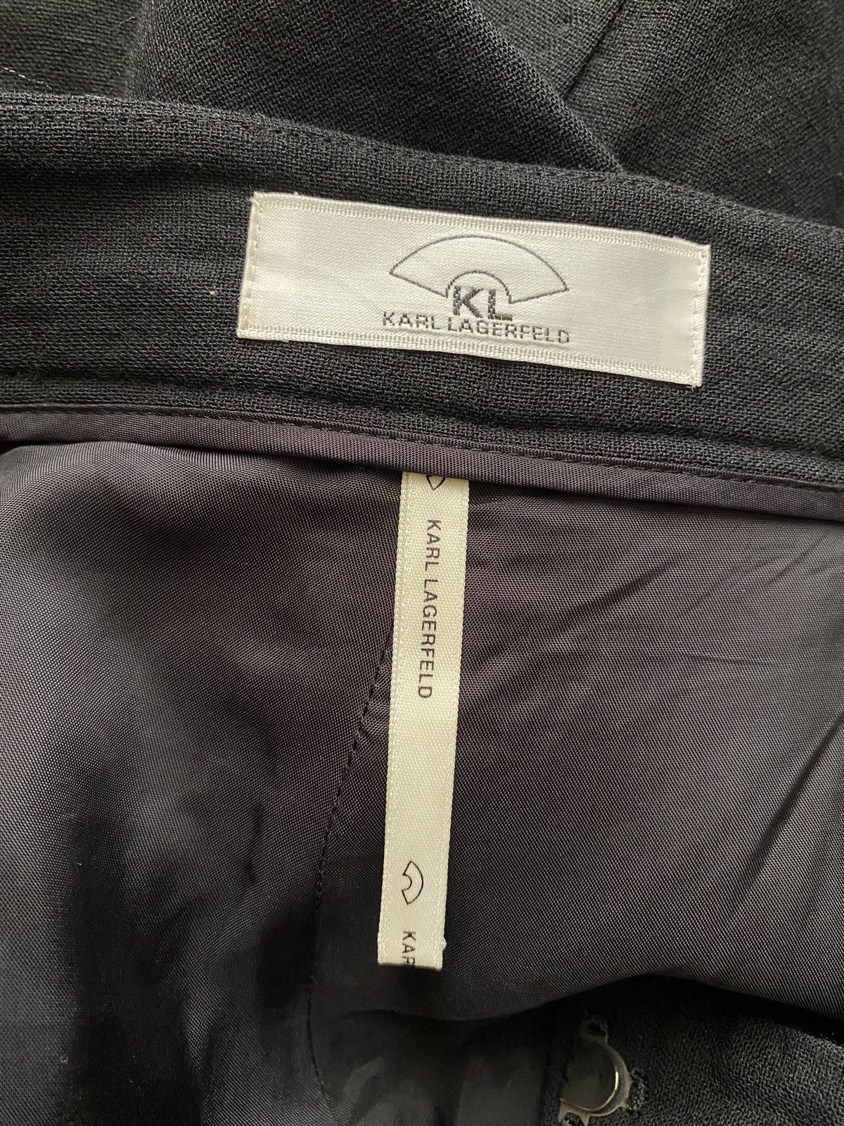 Karl Lagerfeld KARL LAGERFELD Black Wide-Leg Trousers Size 28" / US 6 / IT 42 - 11 Thumbnail