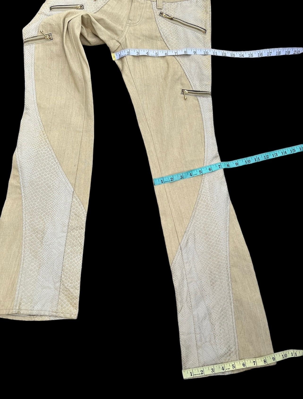 Vintage JAPONAIS BLEU Japan Snake Scales Zipper Flare Jeans Size US 28 / EU 44 - 4 Thumbnail