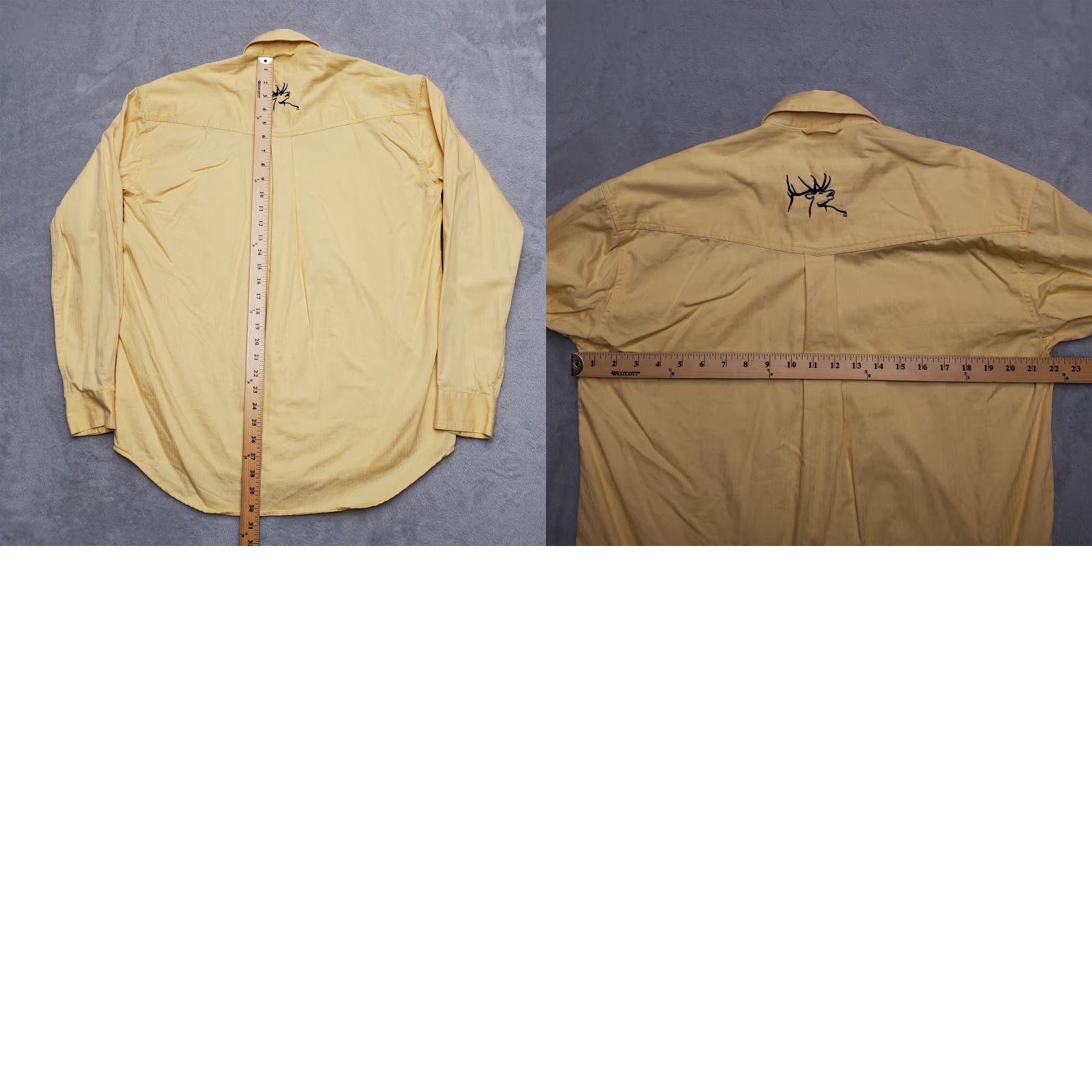 Roper Rocky Mountain Elk Foundation Shirt Men Small Yellow Herringbone Western RMEF Size US S / EU 44-46 / 1 - 8 Thumbnail
