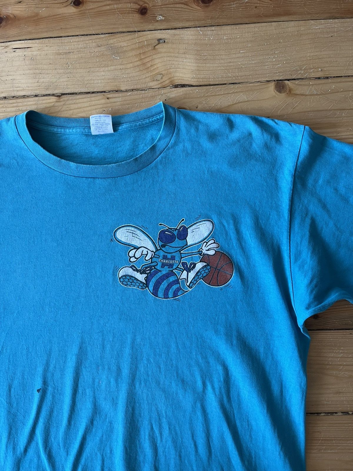 NBA Vintage 90s Charlotte Hornets Starter Tshirt Size US XL / EU 56 / 4 - 3 Thumbnail