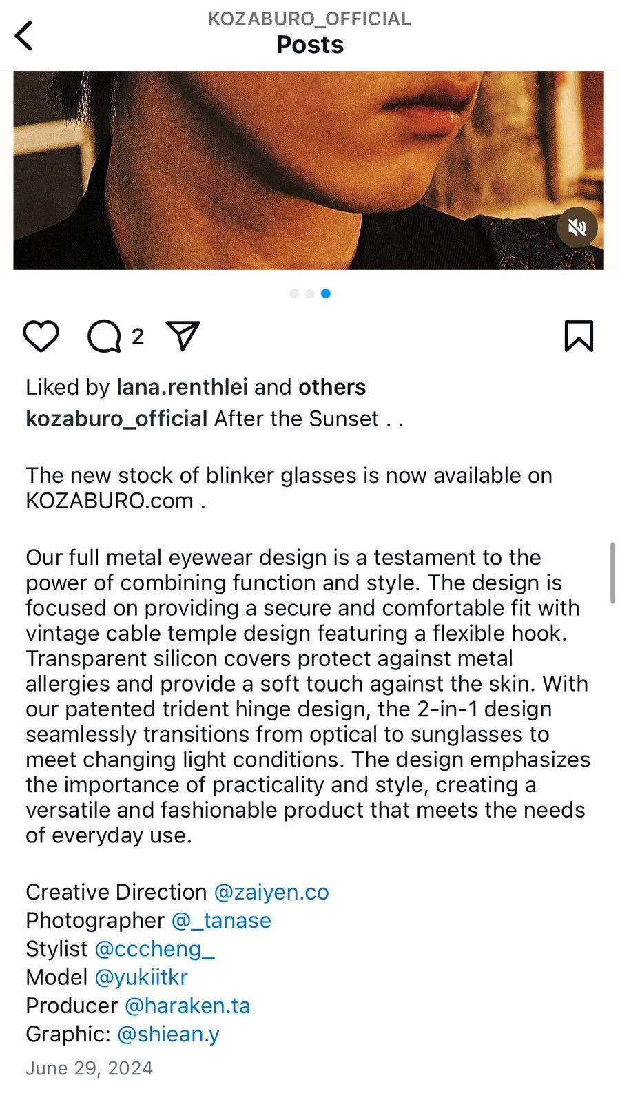 KOZABURO Kozaburo SS24 Blinker Glasses Shiny Gold Size ONE SIZE - 12 Thumbnail